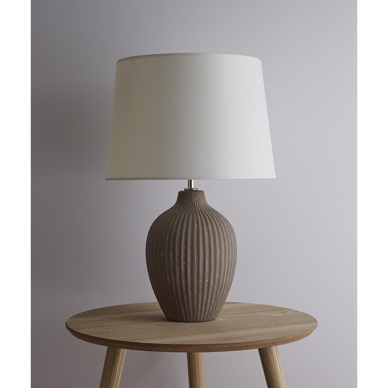 Nora 51cm Brown Ceramic Table Lamp with Cream Shade