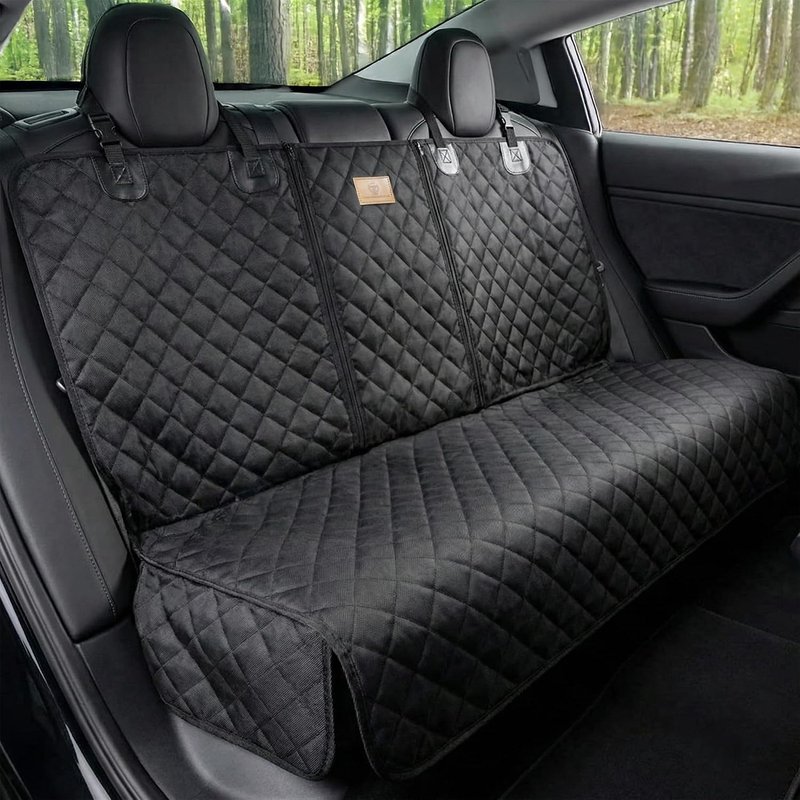AMZPET Dog Car Seat Cover (Universal: 133cm) - Waterproof, Non-slip & Scratch-Proof - Not Isofix Compatible
