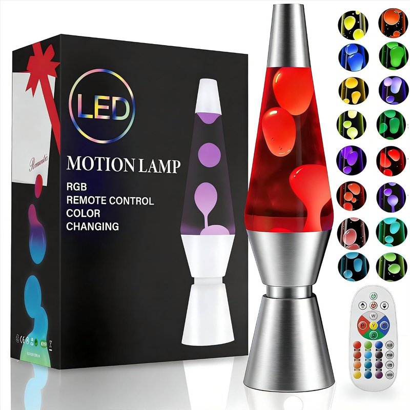 AONESY 14.5" Liquid Motion Lamp, Relaxing Liquid Light for Adults and Kids, Mood Lamp for Stress Relief, 17 Color Changing Night Light, Nightlight for Home Decor Bedroom Office-White