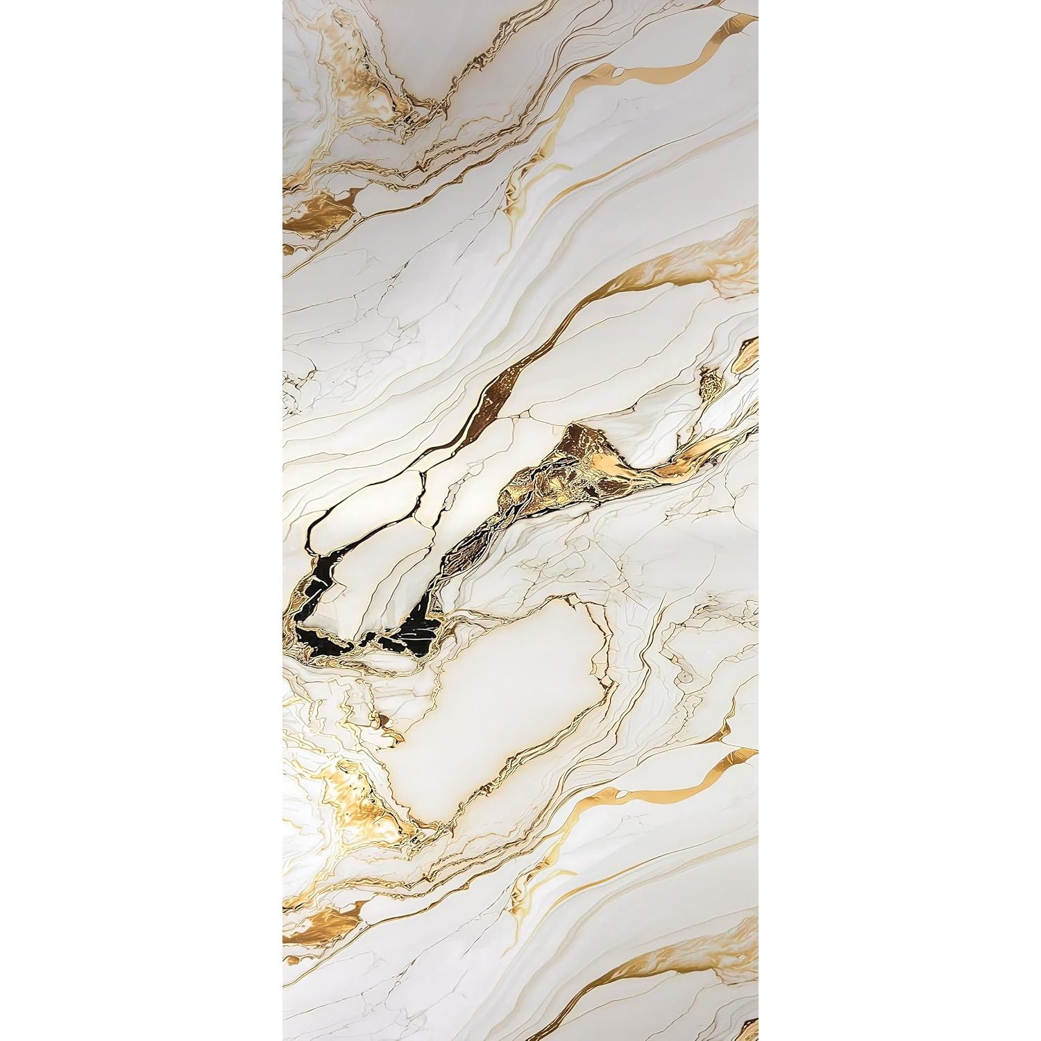 Built Right PVC Shower Wall Panels 1m x 2.4m Waterproof Bathroom Wall Panels 10mm Thick Decorative PVC Wall Cladding Splash Panels for Shower, Bathroom & Wet Rooms (Palazzo Gold Vein)