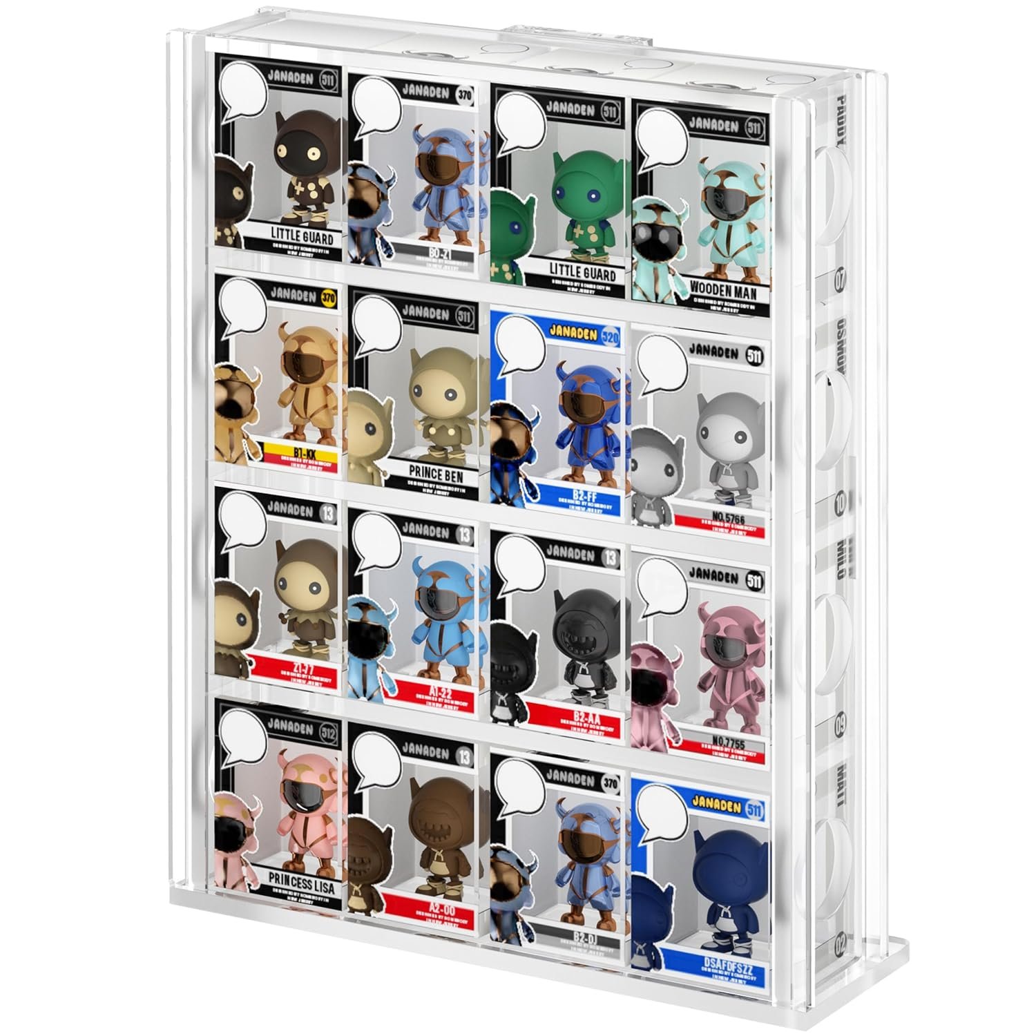 Janaden Acrylic Bittys Display Case, Clear Bitties Figure Collection Display Stand, 4 Tiered Mini Figurines Shelf for Bittys Collectibles, Miniatures Bitty Display Box, Small Figures Display Holder