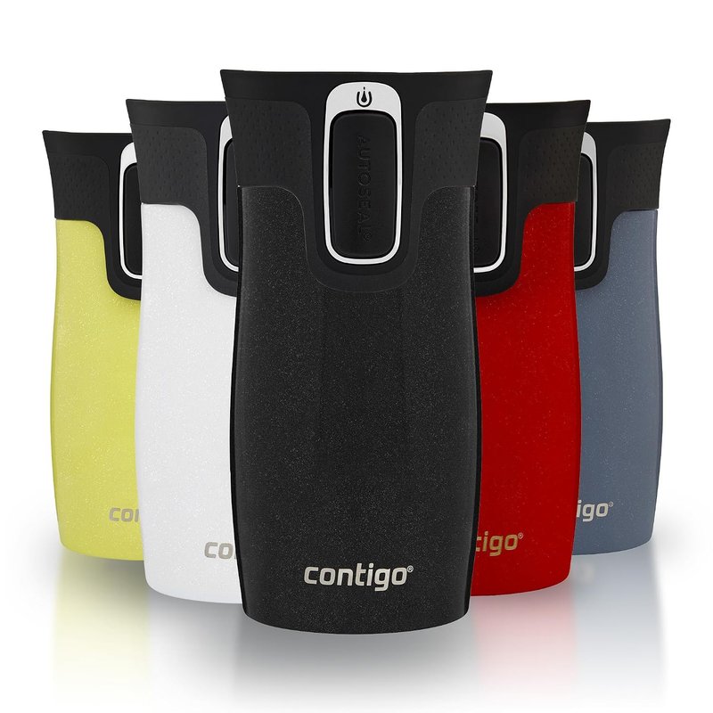Contigo West Loop Mini Autoseal Travel Mug | Stainless Steel Thermal Mug | Vacuum Flask | Leakproof Tumbler | Coffee to go Mug with BPA Free Easy-Clean Lid | Licorice | 300 ml