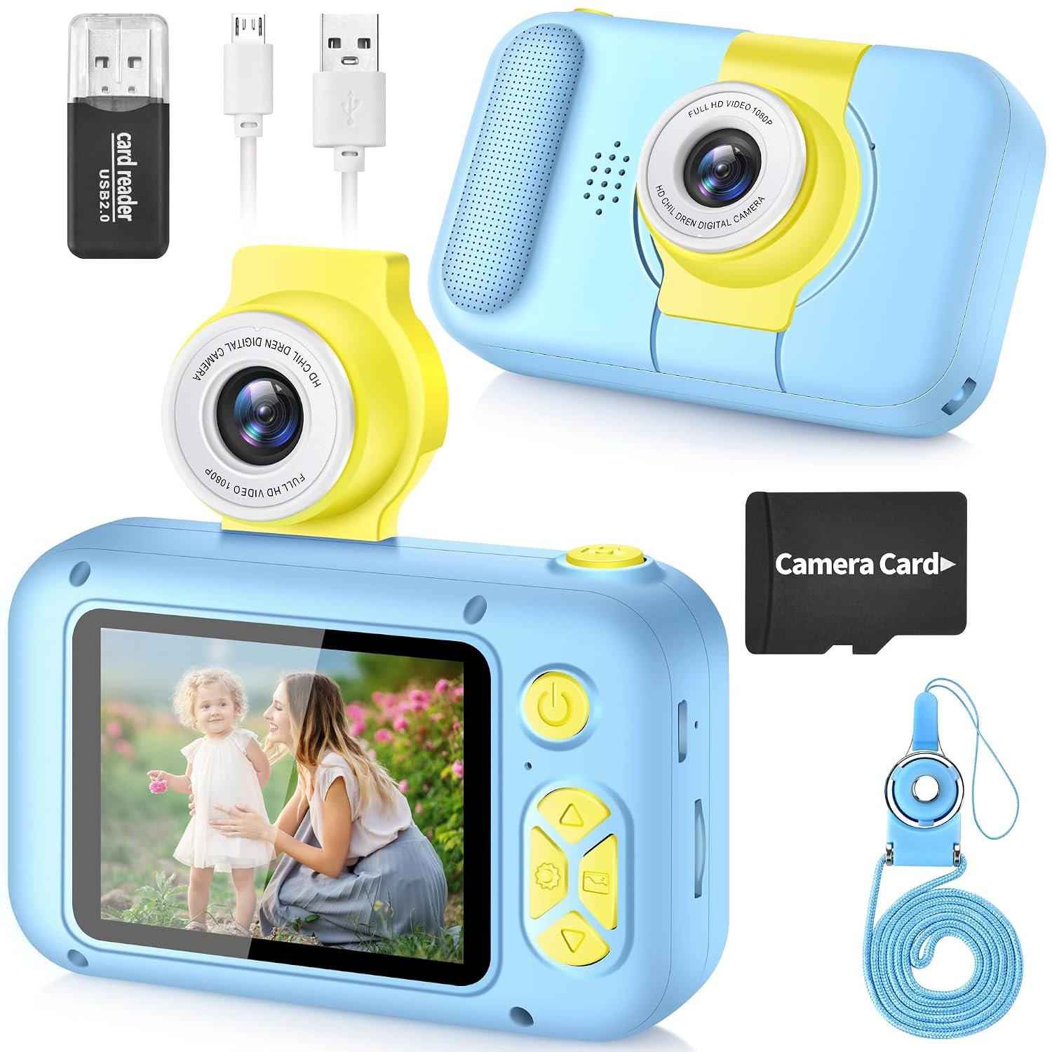 ARNSSIEN Kids Camera for 3-12 Year Old Boys/Girls with 180° Flip Lens, 2.4" Kids Selfie Digital Camera for Toddler with Video, Christmas Birthday Festival Presents for Kids,X101