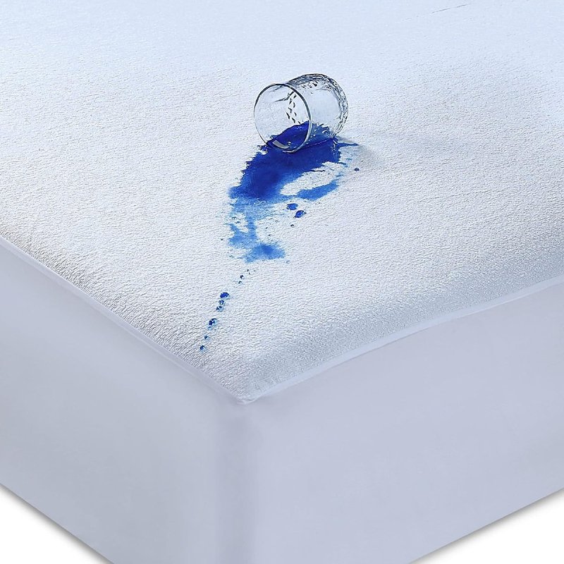 Caroline Shatuik Waterproof Mattress Protector Single,30cm Extra Deep Stretch Skirt Non-Noisy Terry Top Single Mattress Cover Single Bed(90 x 190cm)
