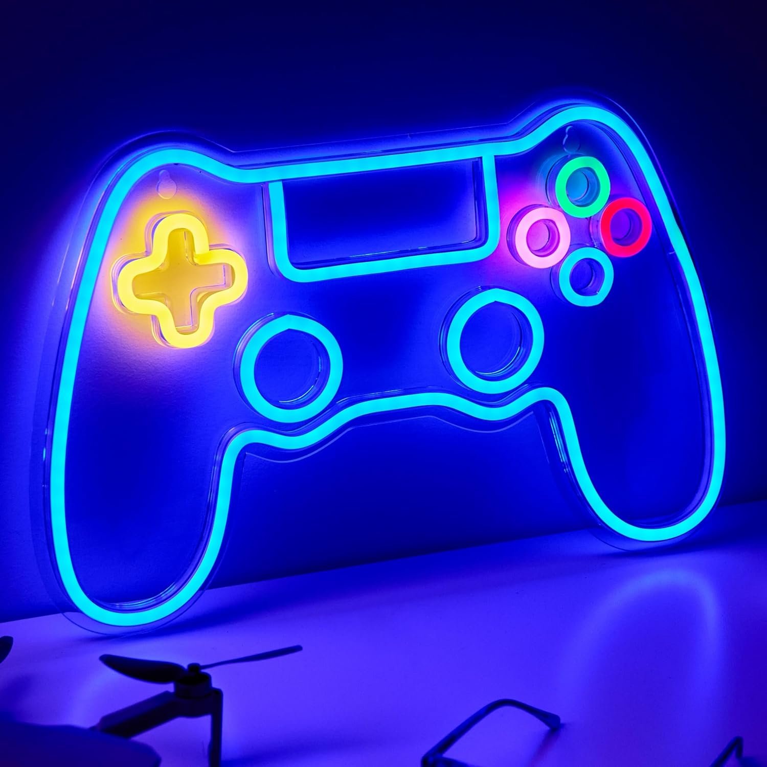 NELUX Game Neon Light Sign LED, Neon Gaming Zone for Boys Bedroom Wall Decor Lights, Gamer Room Accessories, Night Lamp Signs Kids Gifts Girls. Powered by USB and Dimmable.