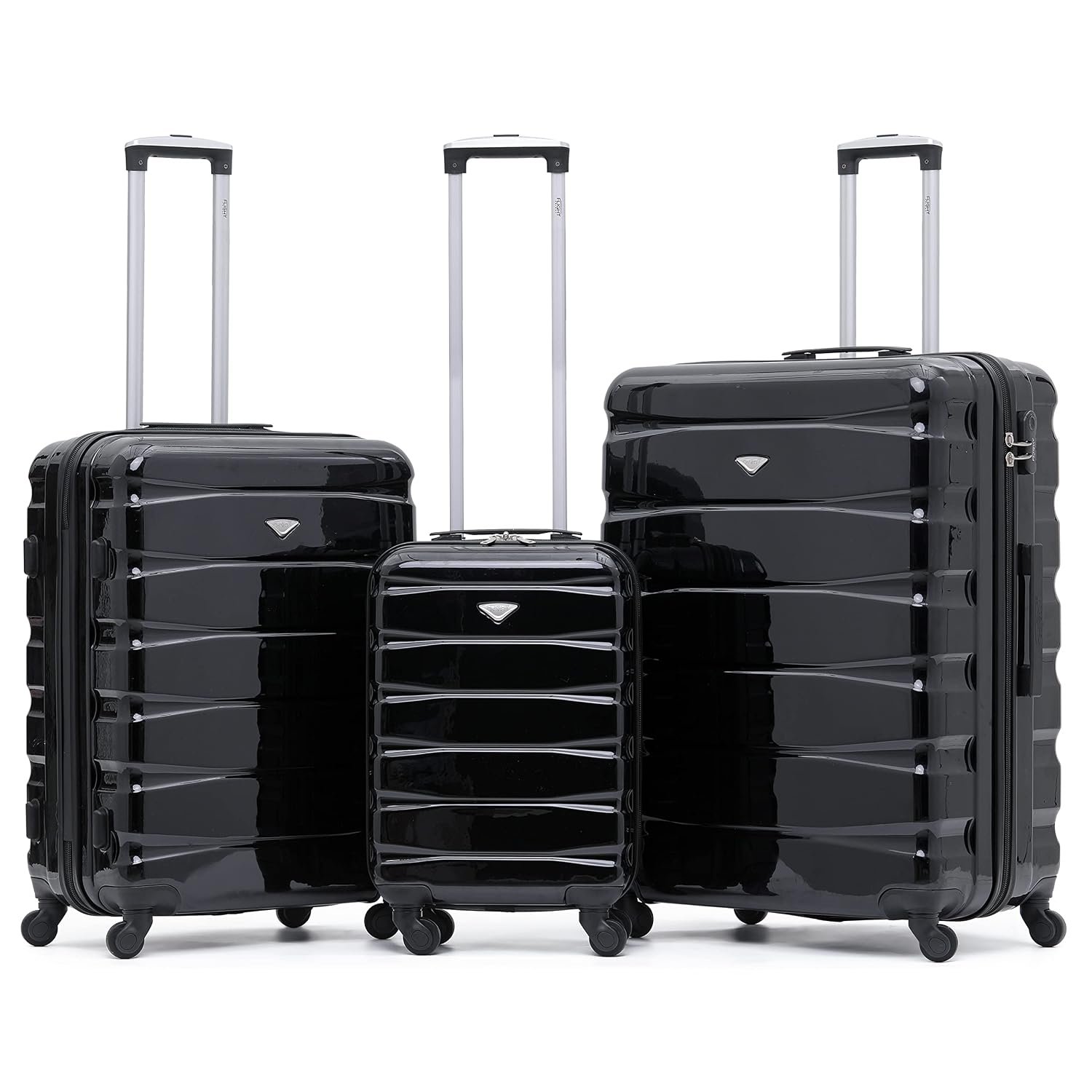Flight Knight Set of 3 Lightweight 4 Wheel ABS Hard Case Suitcases Cabin & Hold Luggage Options Approved for Over 100 Airlines Including easyJet, British Airways, Ryanair, Jet2 & Many More