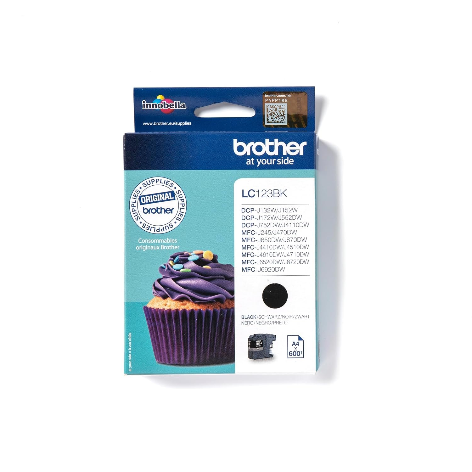 Brother LC-123BK Inkjet Cartridge, Black, Single Pack, High Yield, Includes 1 x Inkjet Cartridge, Brother Genuine Supplies