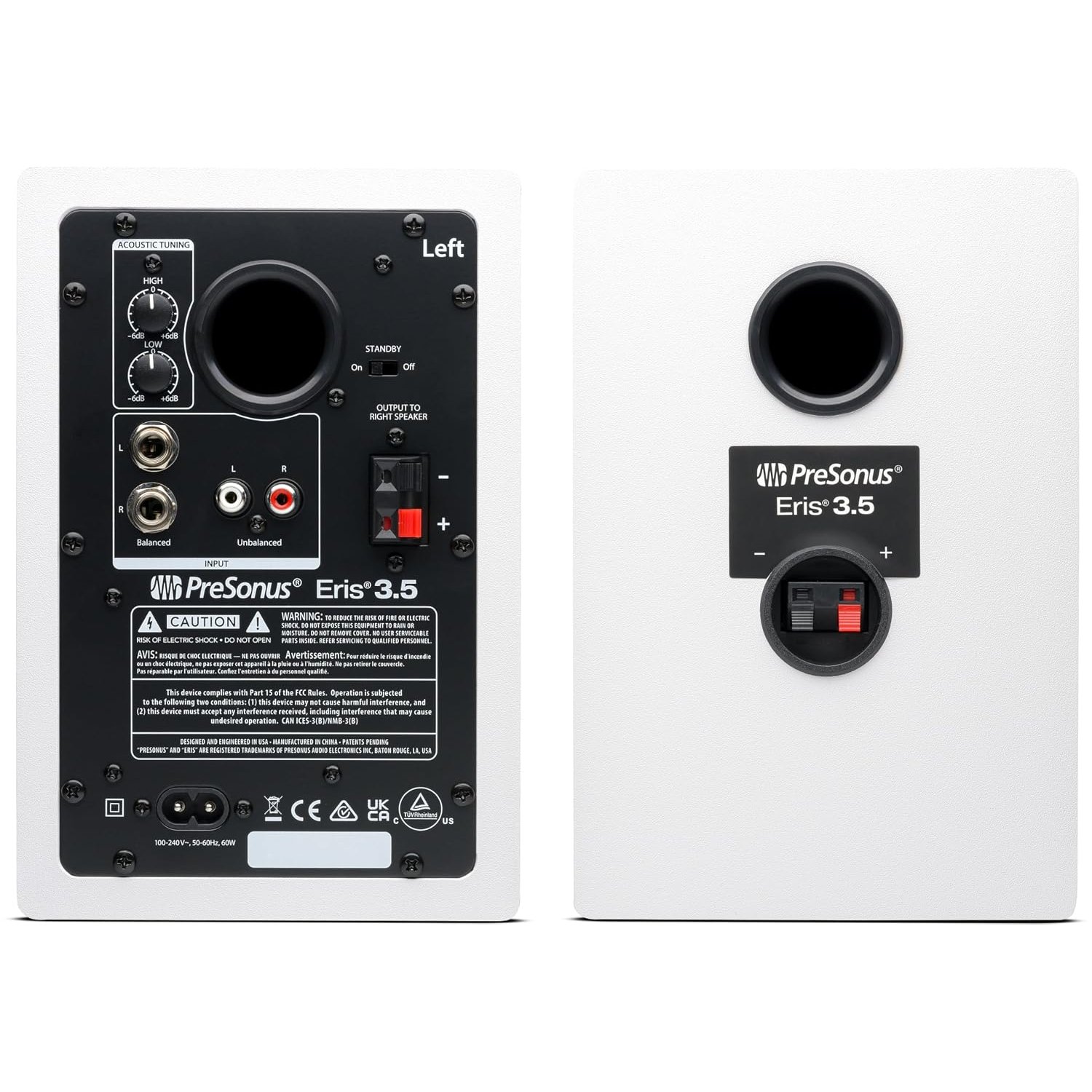 PreSonus Eris 3.5 Gen 2 Studio Monitor Desktop Speakers, Pair, 3.5-inch, 50W, Ideal for Home Multimedia, Gaming and Music Production, White