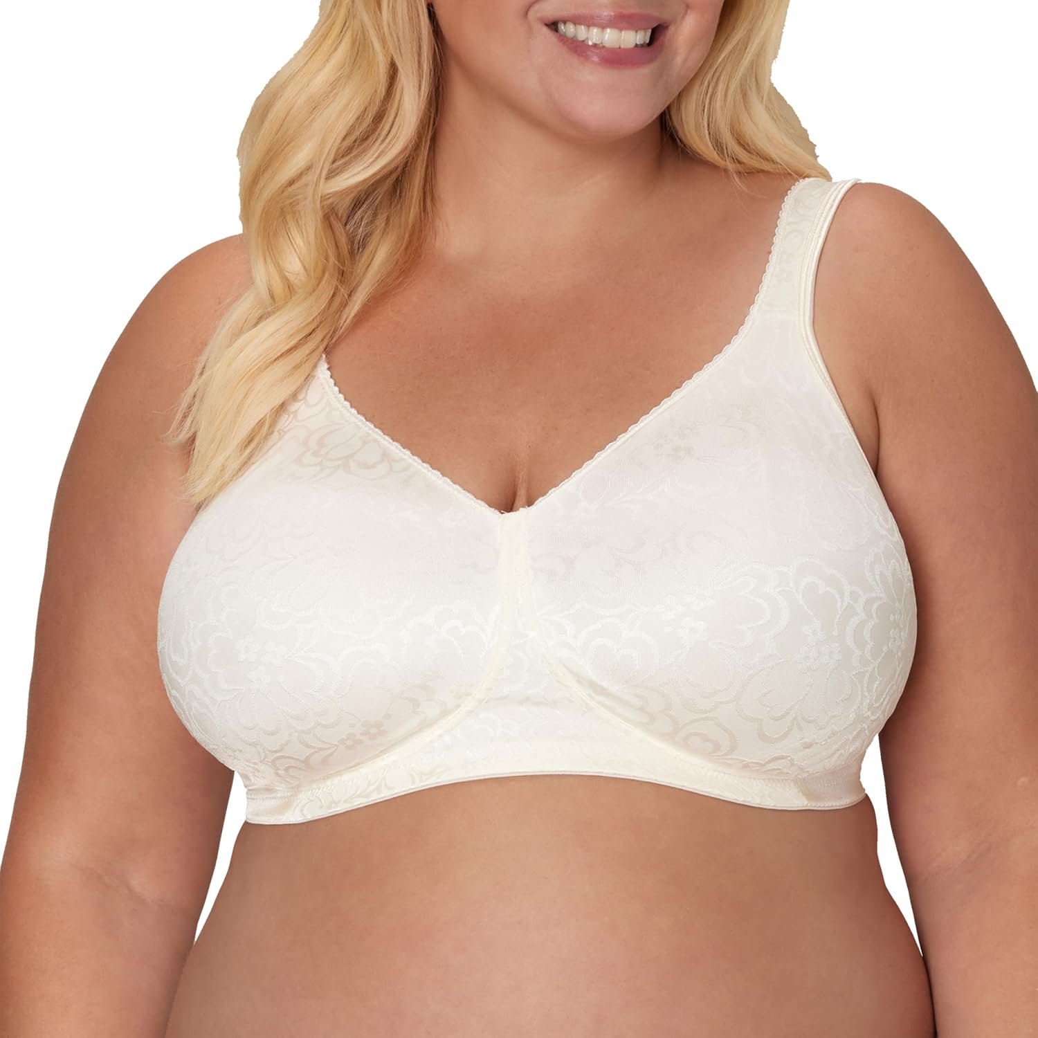 Playtex Women's Wireless Bra, 18-Hour Ultimate Lift Wireless Full-Coverage Bra, Single or 2-Pack, White, 34C