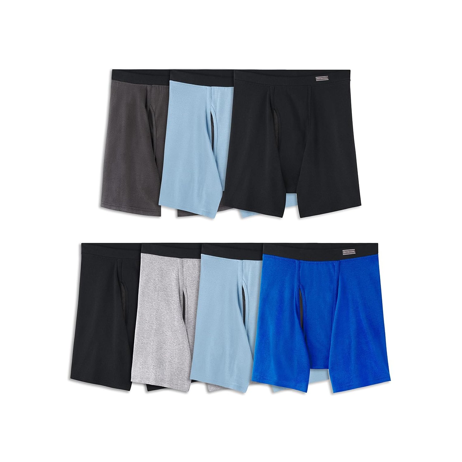 Fruit of the Loom Men's Coolzone Boxer Briefs, Moisture Wicking & Breathable, Assorted Color Multipacks, 7 Pack - Covered Waistband, XL