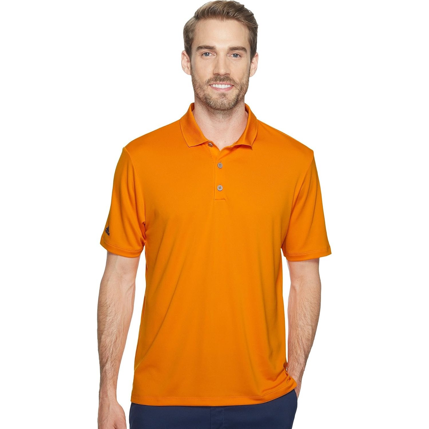 adidas Golf Men's Performance Polo Shirt, Bright Orange, Medium