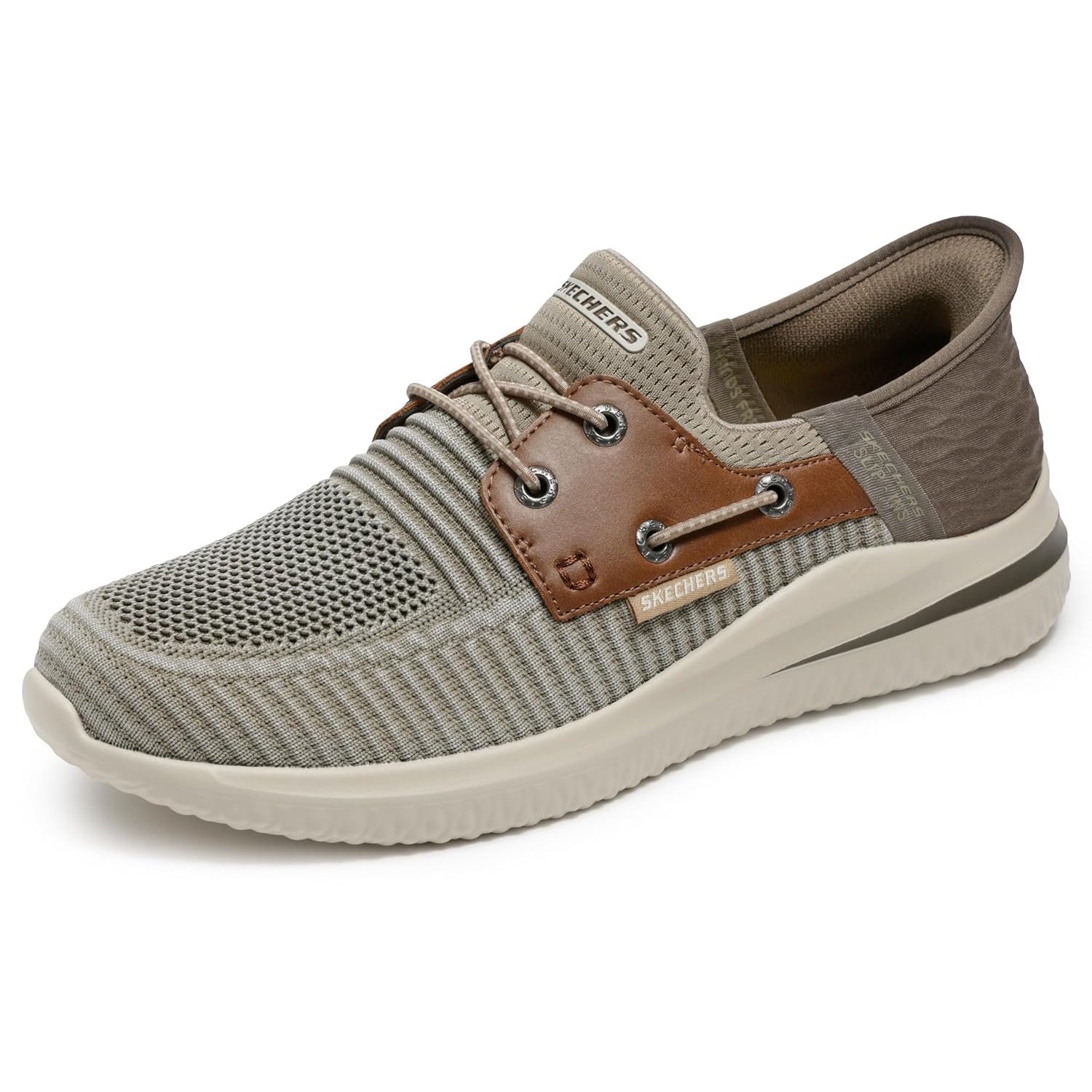 Skechers Men's Delson 3.0-Roth Sneaker, Taupe/Brown, 7.5 UK