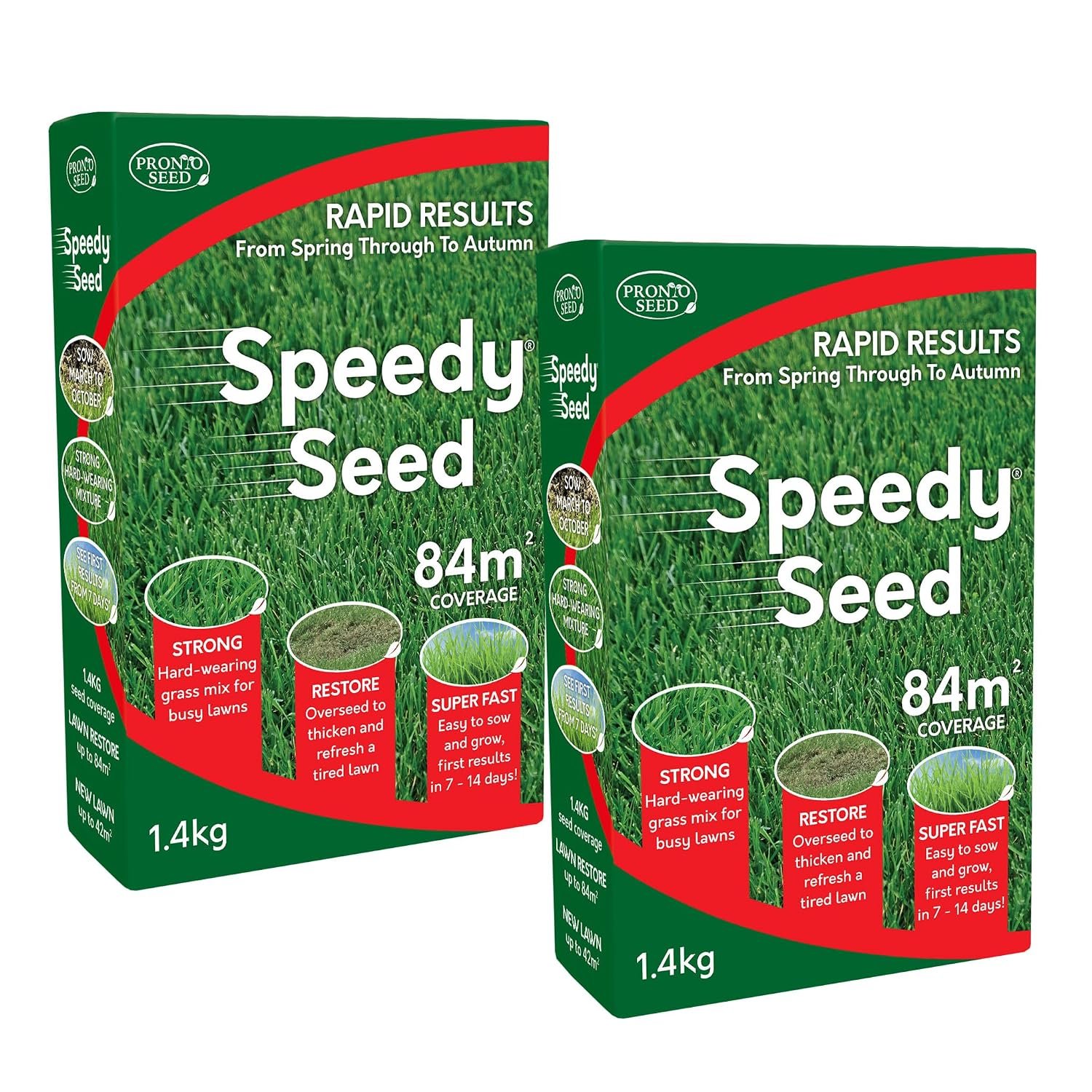 Pronto Seed Premium Grass Seed 2.8 kg - Fast Growing, Hard-Wearing - Covers 168m² for Lawns & Overseeding - DEFRA Approved & Tailored for UK Climate (2.8kg)