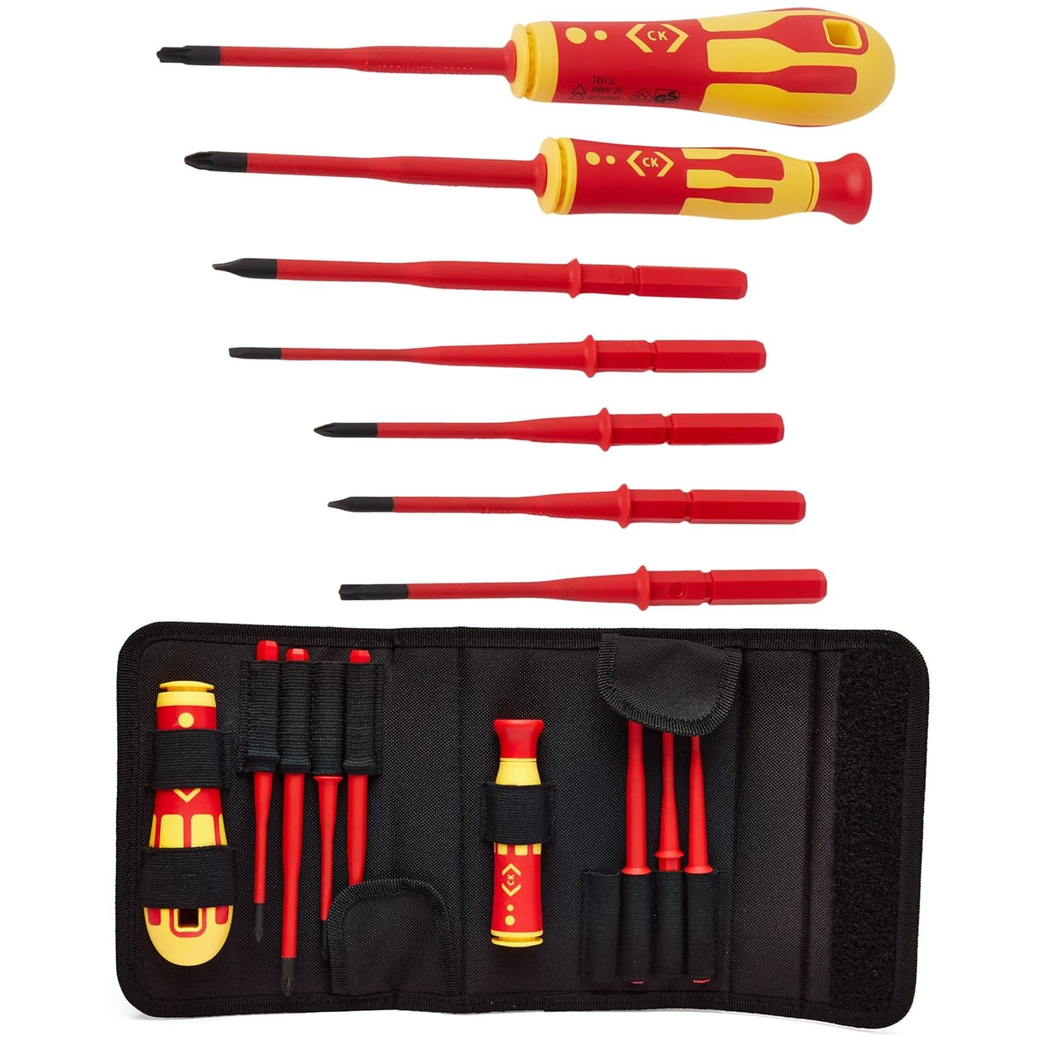C.K T4925 VDE/1000V Interchangeable Screwdriver Set with Slim Blades