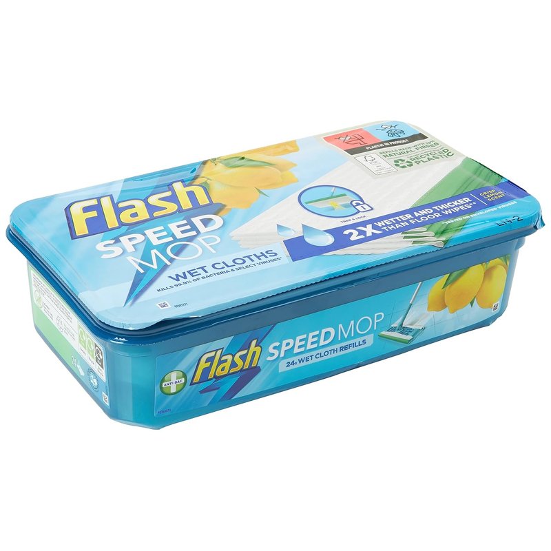 24 Pack Flash Speed mop Replacement Hygiene Mop Refill Wet Cloths Refills Lemon
