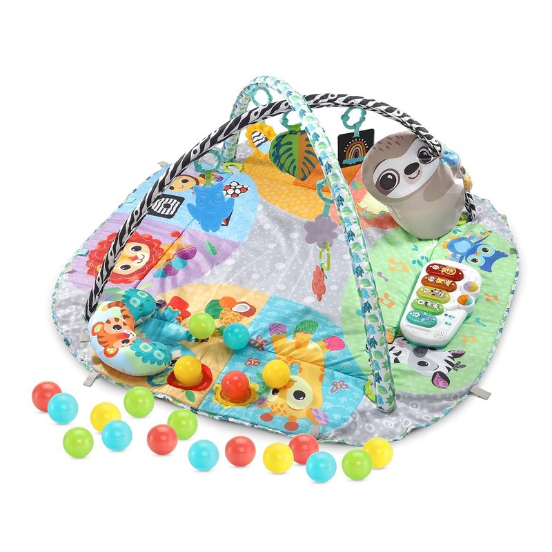 VTech 7-in-1 Touch & Feel Sensory Play Gym | Grow with Baby Developmental Gym | Suitable for Ages 0-24 Months, English Version