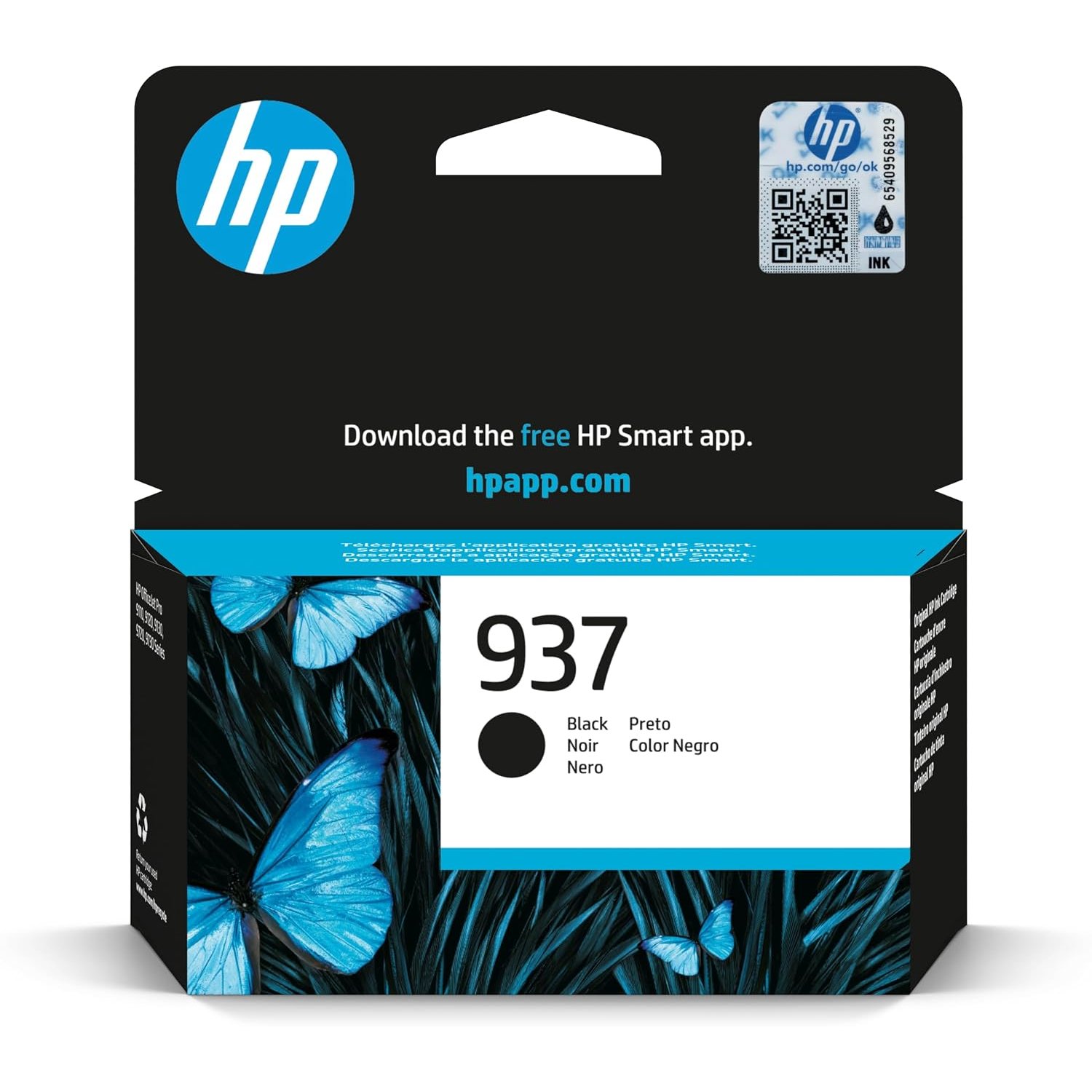 HP 937 (4S6W5NE) Black Original Ink Cartridge - Original - Tintenpatrone OfficeJet Pro 91xx, 97xx,Packaging may vary