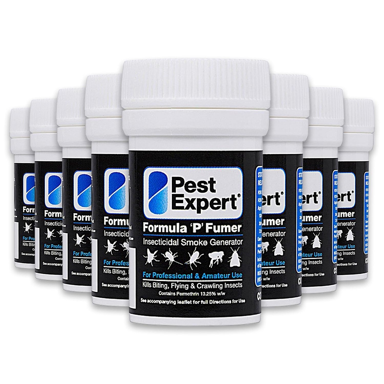 Pest Expert Clothes Moth Killer Smoke Bombs 8 x 3.5g - Formula 'P' Maximum Strength Moth Bomb, Fast-Acting for Effective Control, Professional Strength for Approved Amateur Use
