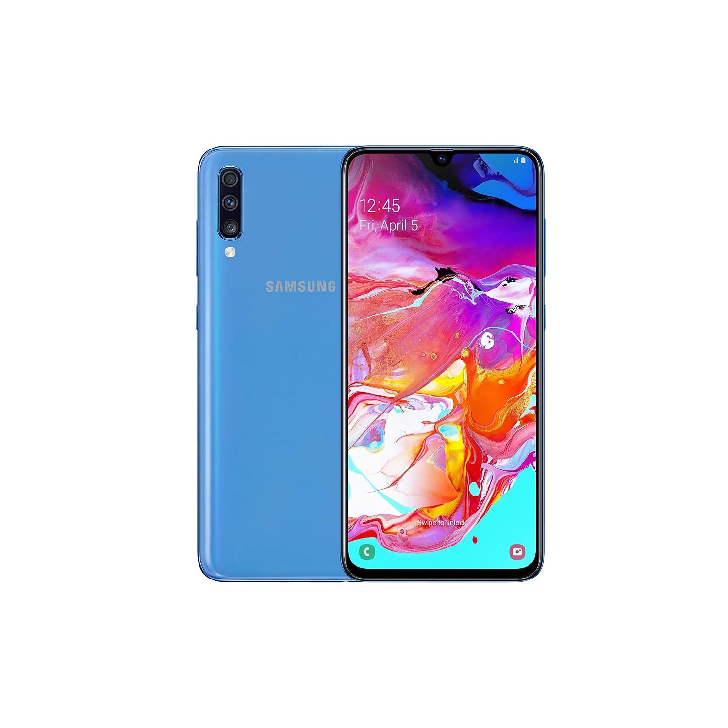 Samsung Galaxy A70 Dual-SIM 128GB 6.7-Inch FHD+ Android 9 Pie UK Version Smartphone - Blue (Renewed)