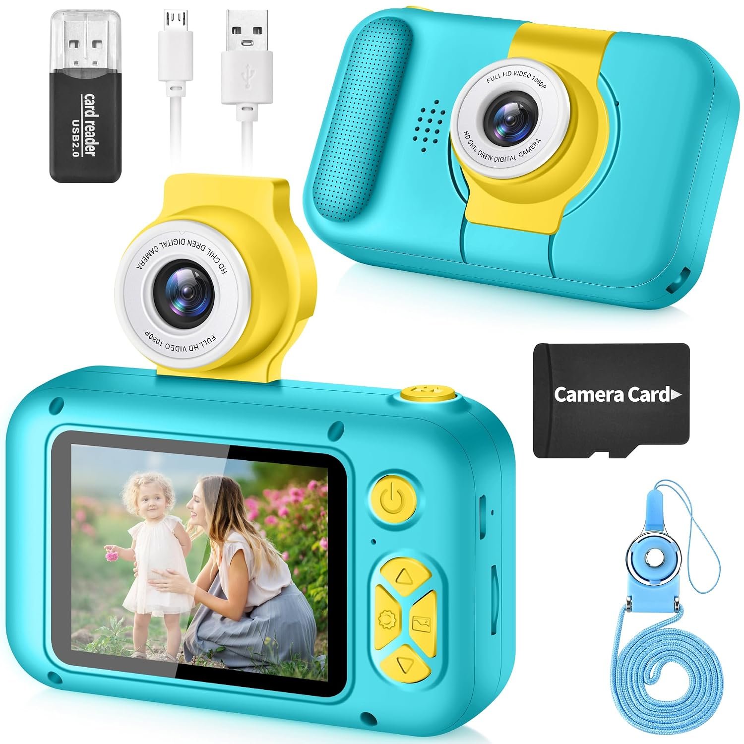 ARNSSIEN Kids Camera for 3-12 Year Old Boys/Girls with 180° Flip Lens, 2.4" Kids Selfie Digital Camera for Toddler with Video, Christmas Birthday Festival Presents for Kids,X101
