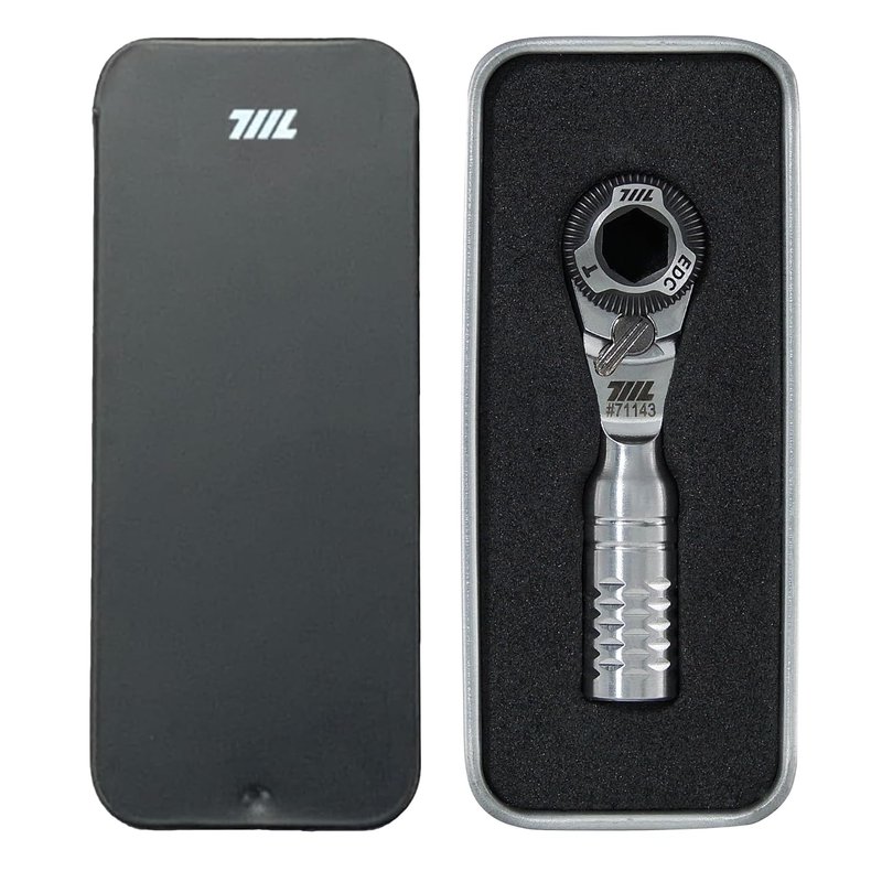 711L Mini Ratchet Wrench TG - One of The World's Smallest 1/4" EDC Ratchet Wrench for Tight Spaces - Stainless Steel - for Double-Ended Bits