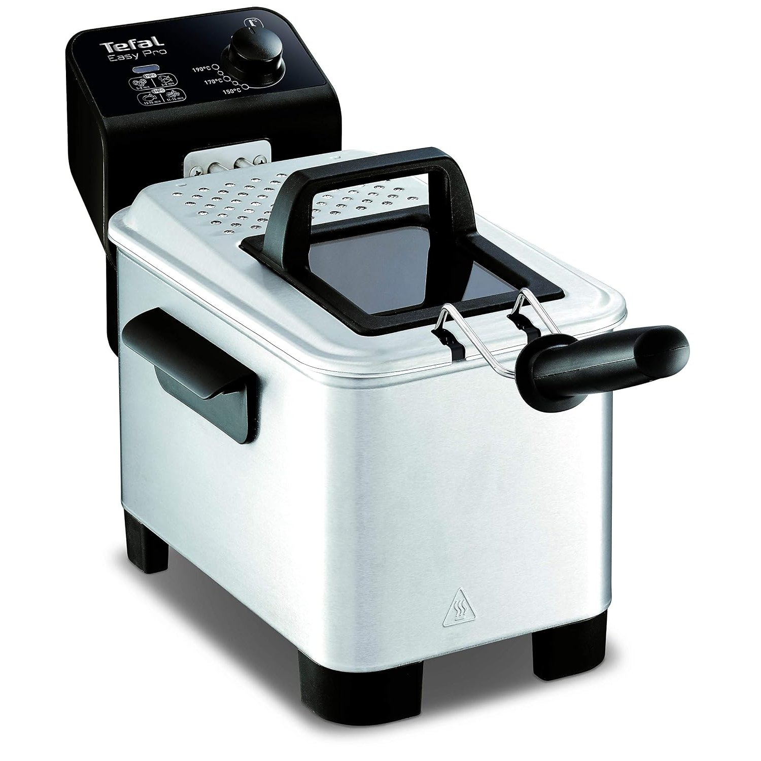 Tefal Easy Pro Deep Fryer, 3L Oil Capacity, 1.2kg of Food, 4 Portions, 2100W, Semi Professional, Compact Design, Cool Zone Technology, Easy Cleaning, Stainless Steel - FR333040