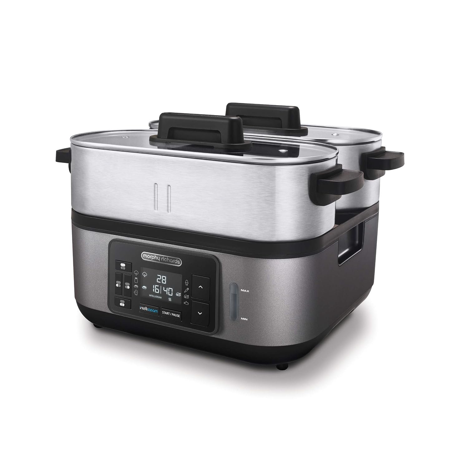 Morphy Richards Intellisteam, 6.8L, Kitchen Food Steamer, Perfectly Synchronised Meal Solution, Intelligent Cooking, BPA Free, 1600W, Stainless Steel, 470006