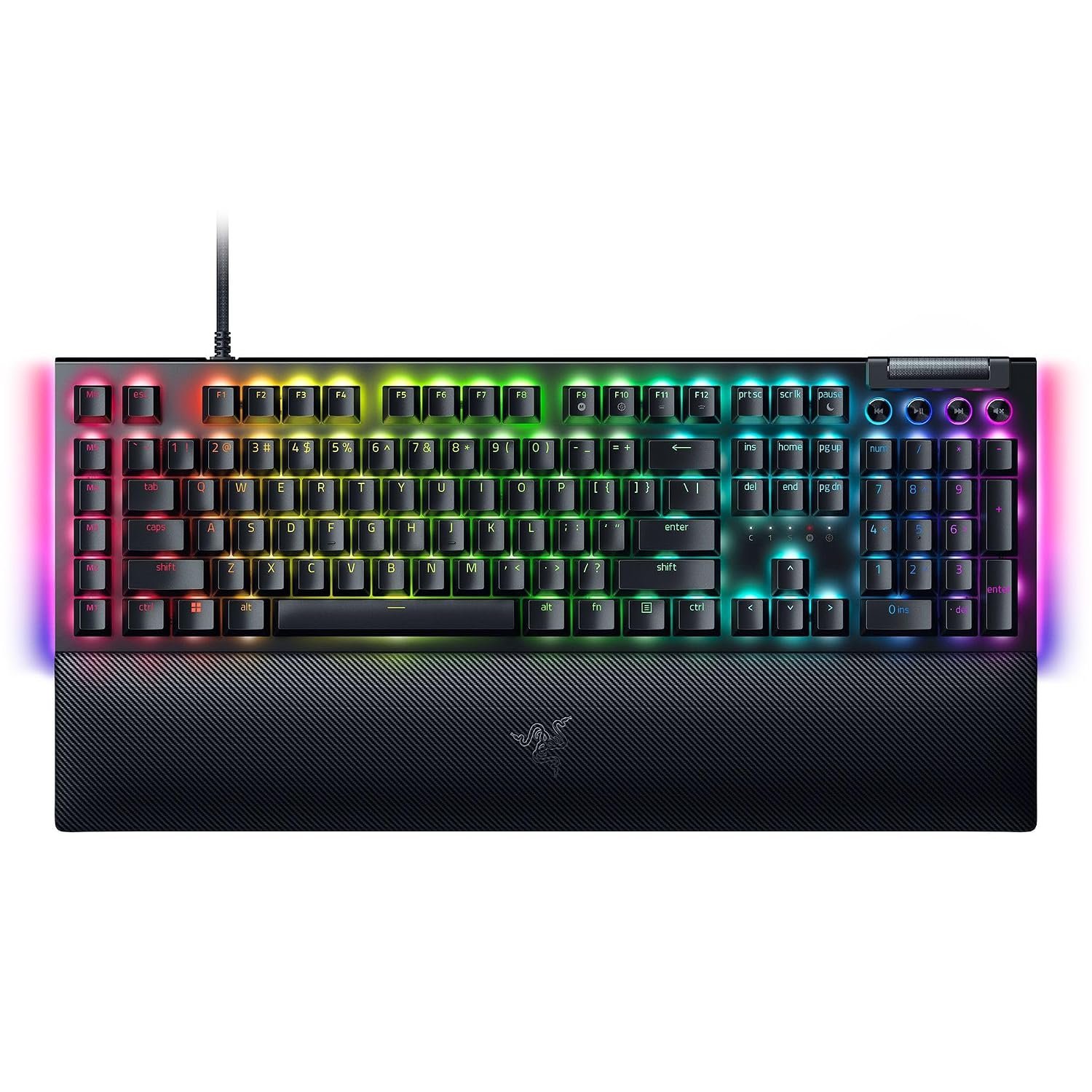 Razer BlackWidow V4 (Green Switch) - Mechanical Gaming Keyboard with Razer Chroma RGB (Clicky Mechanical Switches, 6 Dedicated Macro Keys, Doubleshot ABS Keycaps) US Layout | Black