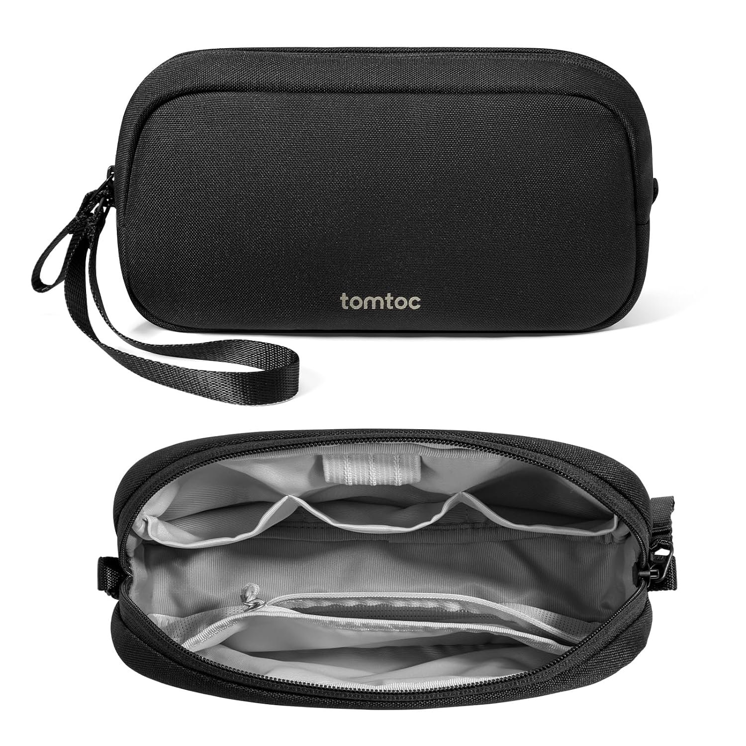 tomtoc Cable Organiser Bag Travel Pouch Water Resistant Accessory Bag Cord Organiser for Essentials, Tech Pouch Accessories Carry Storage for Power Bank, Charger, Airpods, USB, Pocket 3, Daily Items