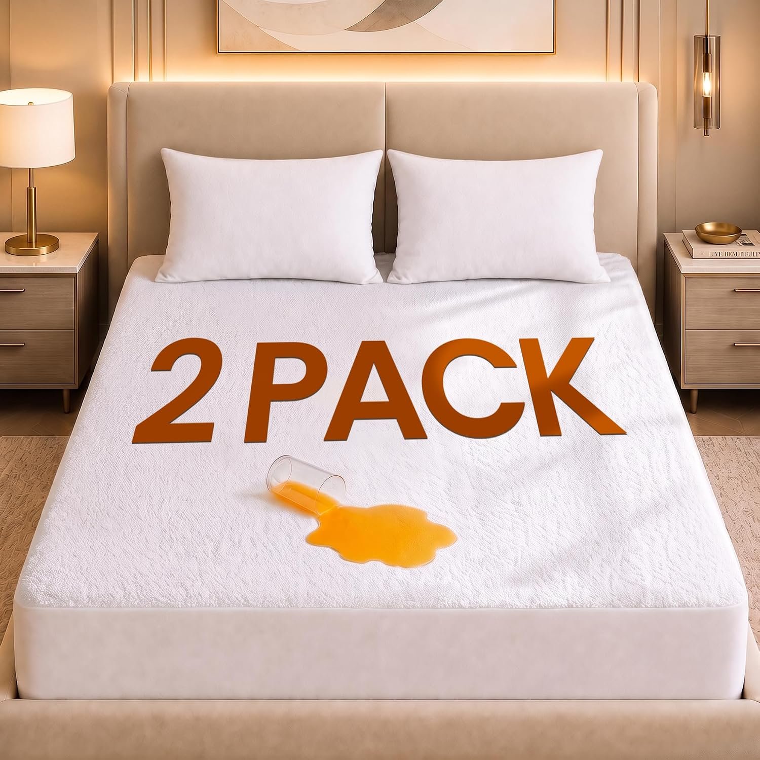 Waterproof Mattress Protector USA King Size, Premium Terry Mattress Protector by Utopia Bedding