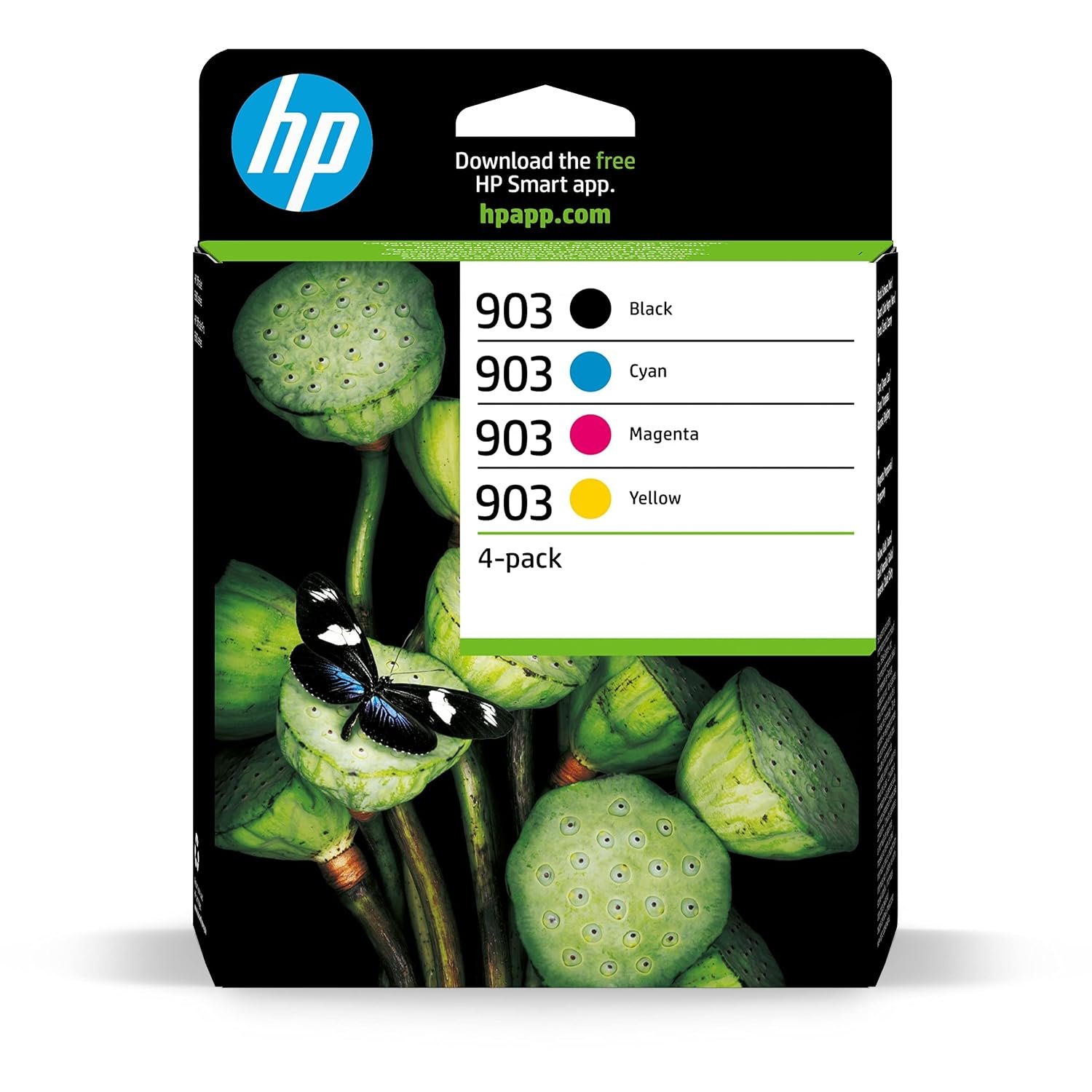 HP 6ZC73AE 903 Original Ink Cartridges, Black/Cyan/Magenta/Yellow, Multipack, 4 Count (Pack of 1), Packaging May Vary