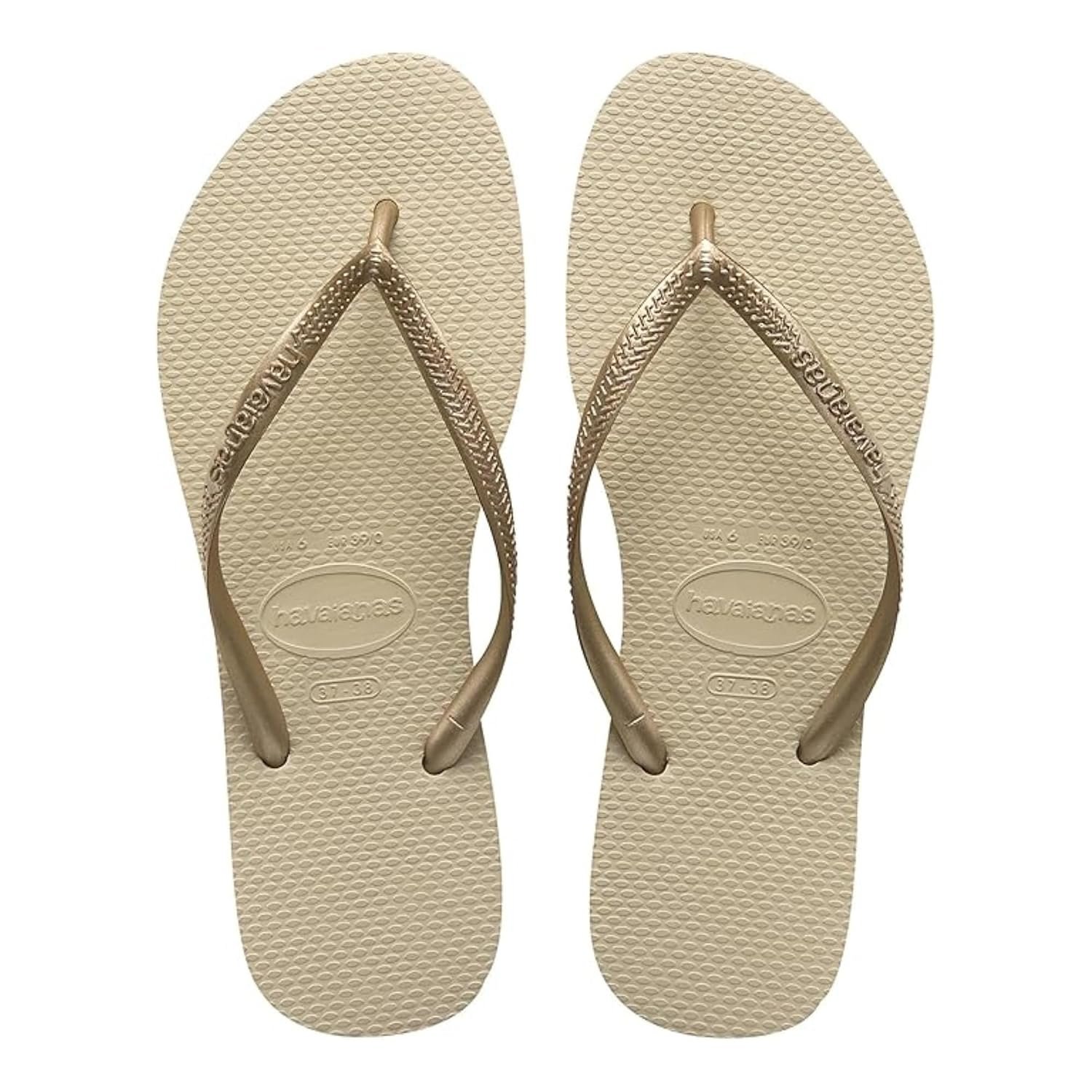 Havaianas Slim Women Flipflop Sand Grey/Light Golden 8 UK