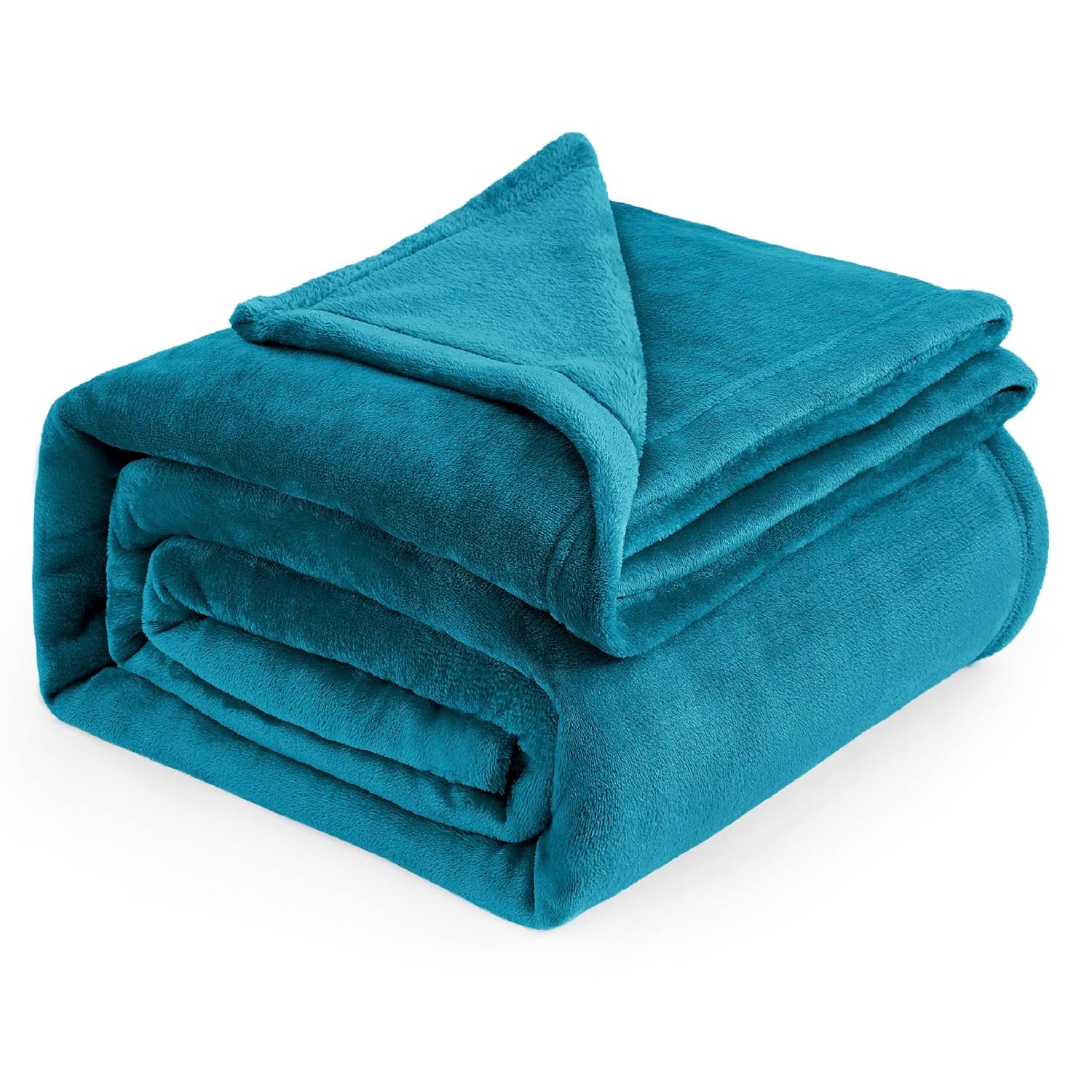 Bedsure Fleece Blanket for Bed - Soft Cosy Fluffy Throw Blankets, Warm Large Throws for Audlts, Teal, 220x240 cm