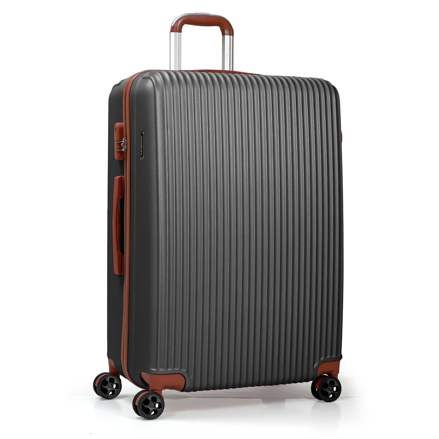 CALDARIUS Hardshell Luggage | Durable Suitcases | Lightweight & Secure with Combination Lock | Smooth 4 Dual Spinner Wheels | Ideal Travel Bag & Luggage Sets (Grey, Large 28")