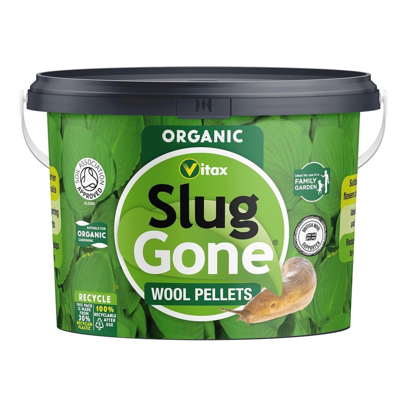 Vitax Slug Gone Wool Pellets, Natural, Organic Barrier To Protect Borders, Pots & Containers From Slugs And Snails, Long Lasting - 10L