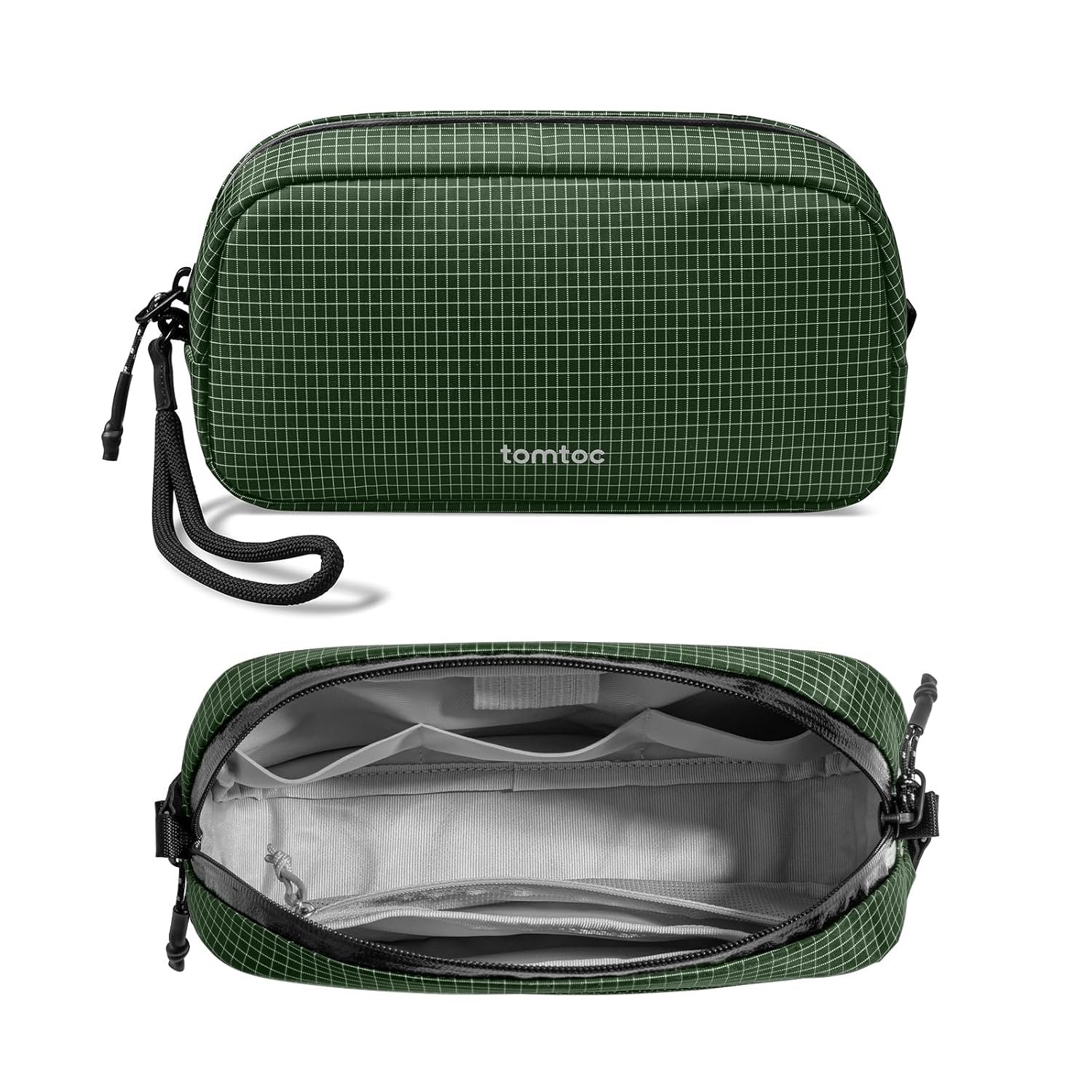 tomtoc Electronics Organizer Travel Case Performance, Water Resistant Bag Cable Tech Pouch Accessories, Carry Storage for Cord, Phone, Cables, Airpods, USB Flash Drive, Daily Items