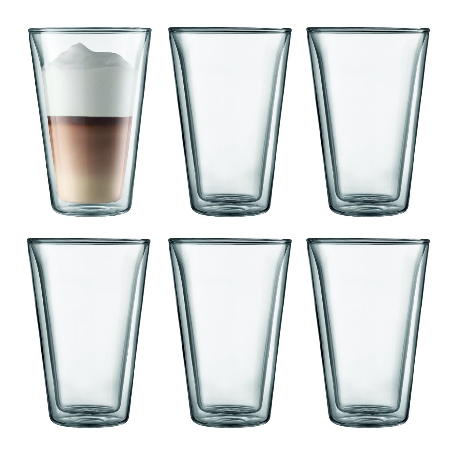 BODUM 6-Piece Large Glass Canteen Double Wall