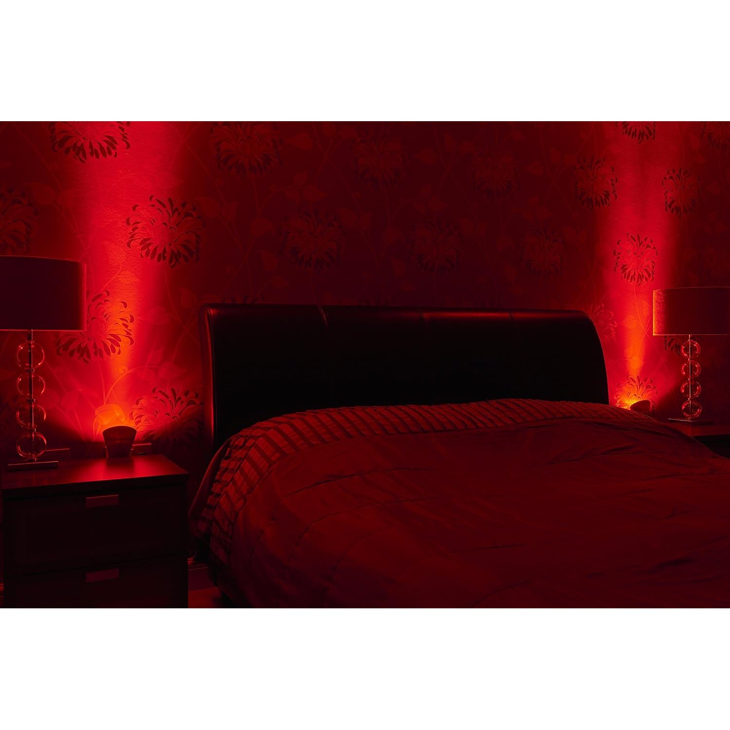 Auraglow Plugin GU10 Spotlight Uplighter Wall Wash Light Plug Socket Lamp with Red Narrow Beam LED Bulb