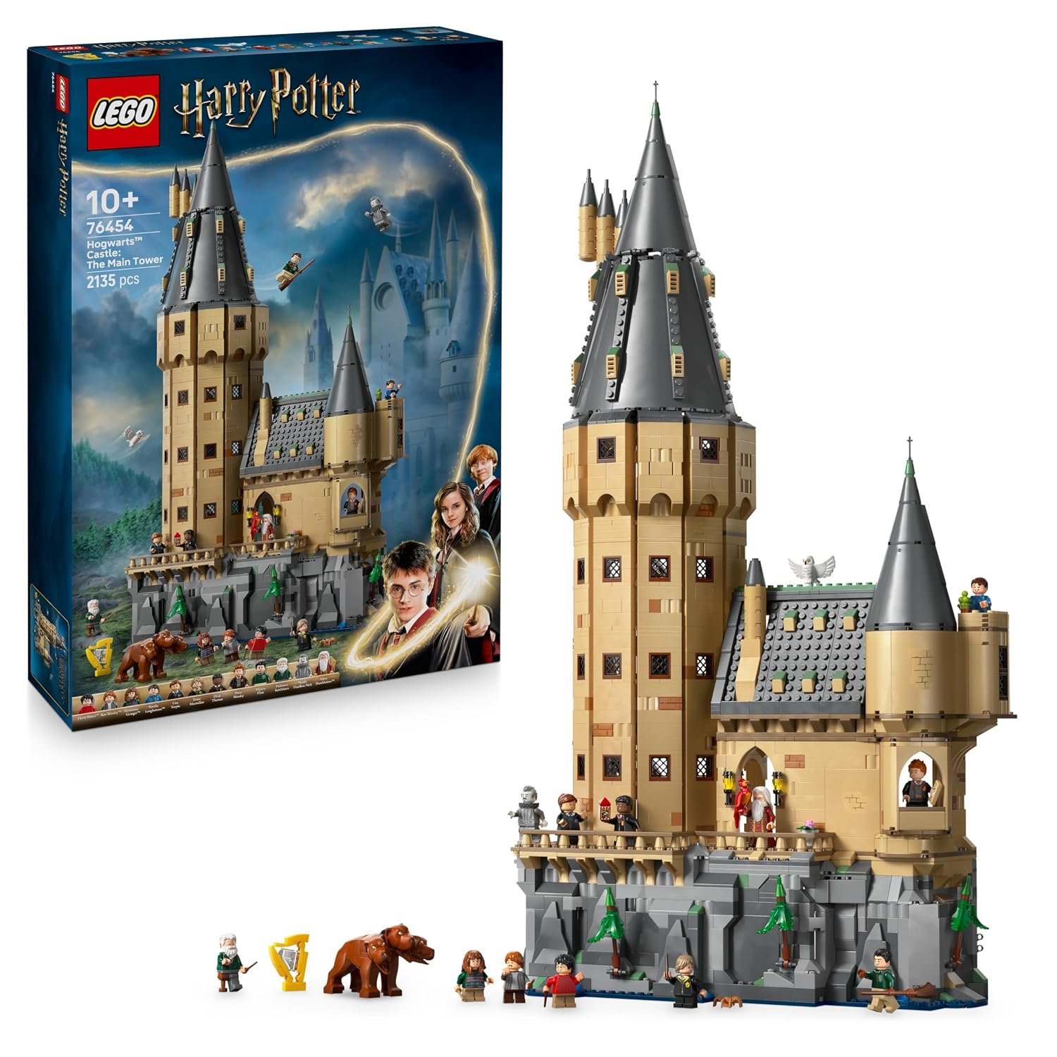LEGO Harry Potter Hogwarts Castle: The Main Tower - Interactive Castle Toy with Modular Flying Key & Wizard Chess Rooms, plus 12 Minifigures - Gift for 10+ Year Old Boys, Girls & Adult Fans 76454