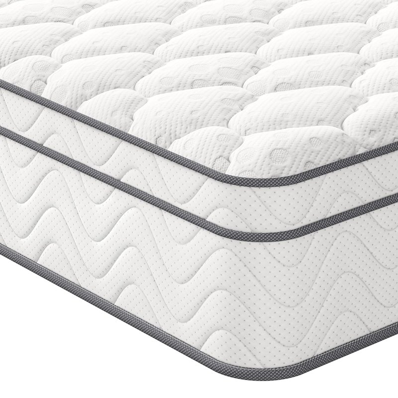 Vesgantti Double Mattress, 10.3 Inch Hybrid Mattress 4FT6 with Breathable Foam and Individually Pocket Spring - Medium Firm, Classic Box Top Collection(135x190x26cm)