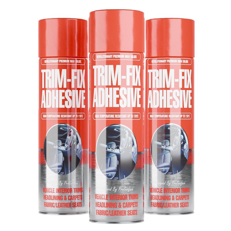 3 Pack Trim Fix 500ml High Temperature Adhesive Glue Spray for Van Lining Carpet (3)