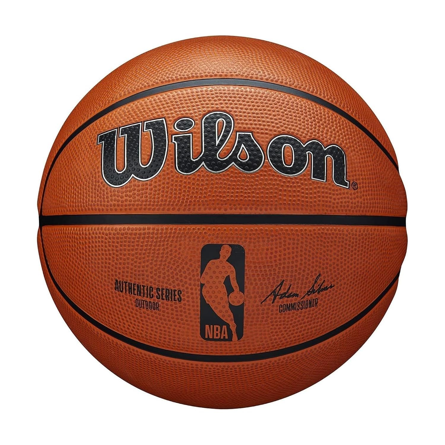 Wilson Basketball, NBA Authentic Series Model, Outdoor, Tackskin Rubber, Size: 7, Brown