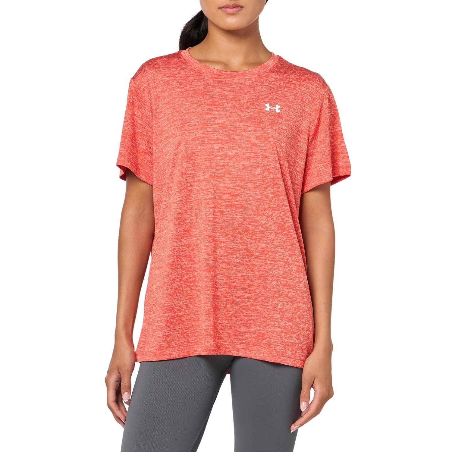 Under Armour Womens Women's UA Tech™ Twist Short Sleeve Tops, Fire / / White, XL