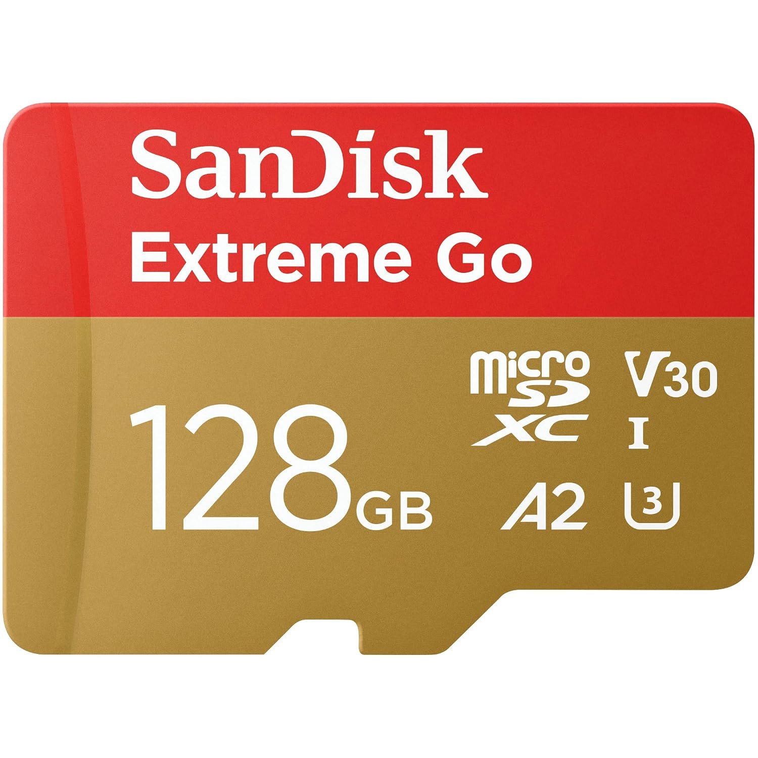 SANDISK Extreme Go micro SDXC card 128GB + SD adapter (For Android Devices, Gaming Consoles, Drones, Action Cams, UHS-I, up to 200 MB/s, V30, 5K, 4K, UHD, Rescue PRO, Class 10, U3) For Amazon