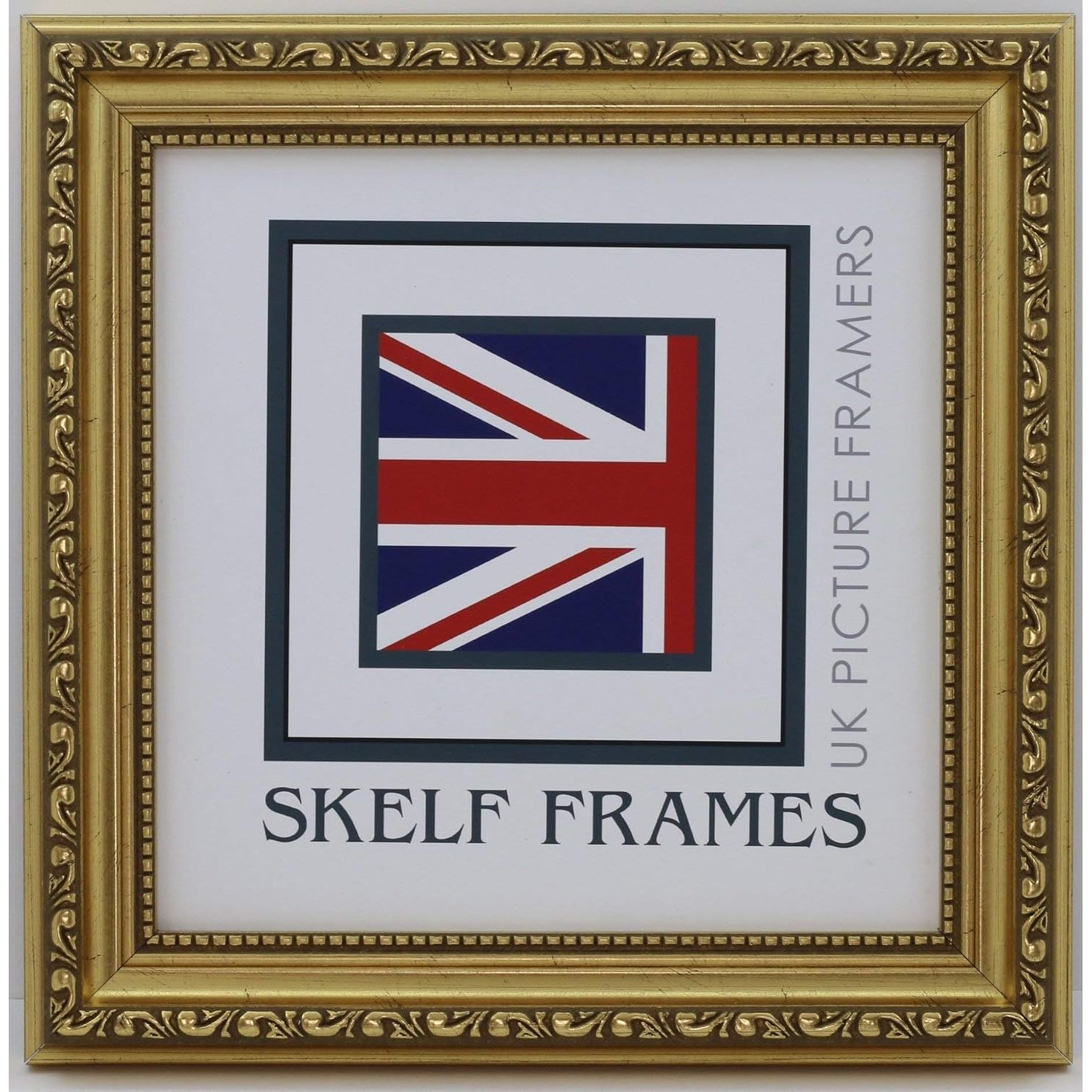 Skelf Frames 4 x 4 Inches Square Picture Photo Frame in Ornate Gold with Glass Hand made in Yorkshire (Multiple Sizes and Colours)