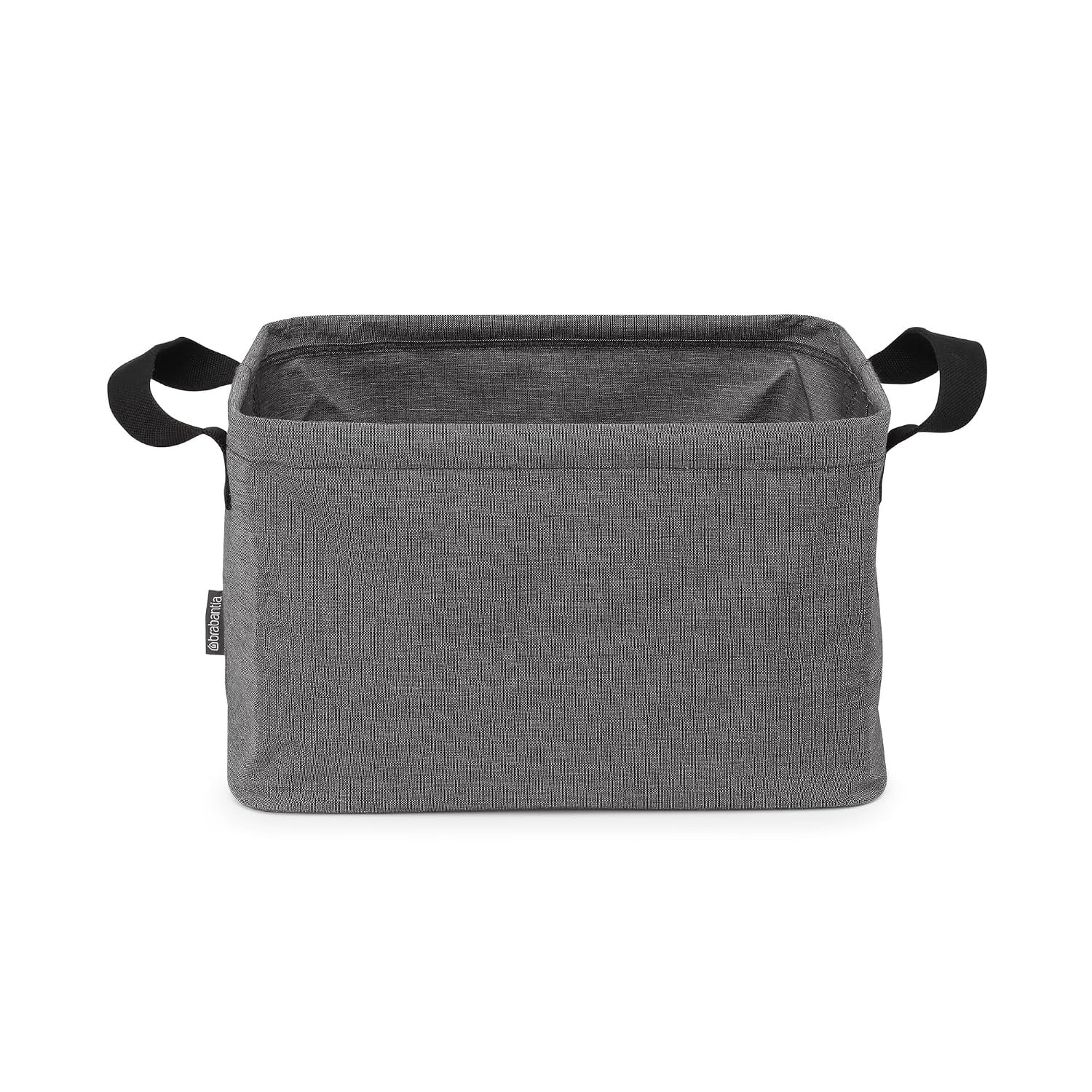 Brabantia - Foldable Laundry Basket 35L - Water Resistant Hamper for Wet & Dry Laundry - Storage Basket for Clothes and Linen - Soft Handles - Garment Washing - Home Accessory - Pepper Black