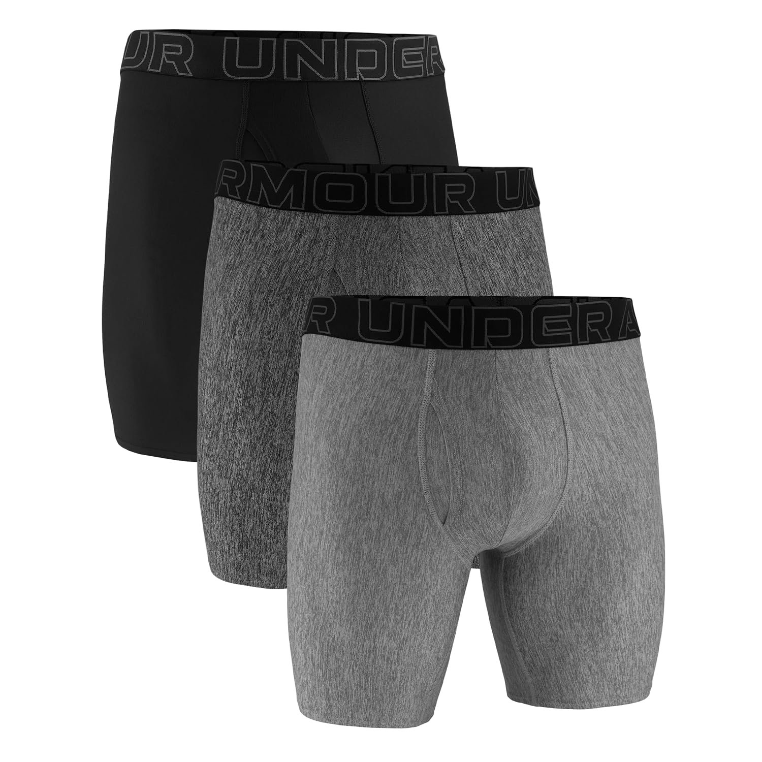 Under Armour Men's Multi-Pack Performance Tech Boxerjock Brief, 9" Inseam, All-Day Comfort & Soft, Steel Heather 3 Pack, L