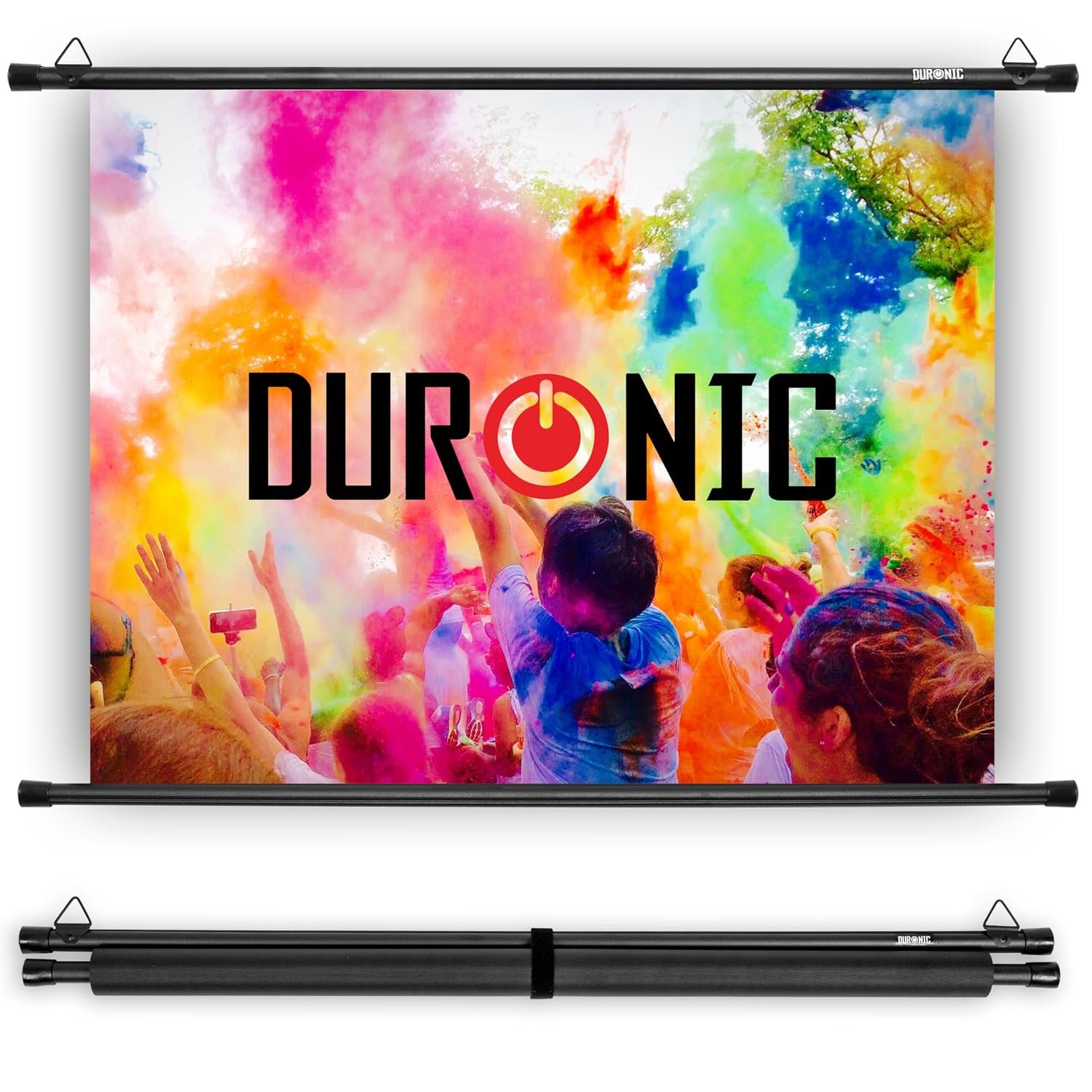 Duronic Bar Projector Screen BPS40 / 43 Wall Mountable 40” Projection Screens for Home Office School Matte White Movie Screen with 4:3 Aspect Ratio for Movie Nights Home Cinemas Office Presentations