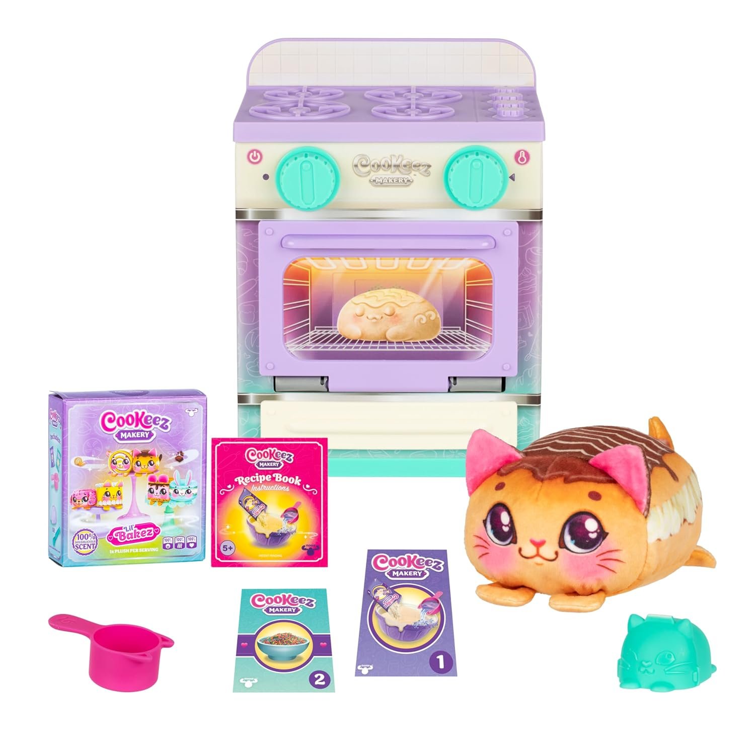 COOKEEZ MAKERY Lil' Bakez Oven, Mix The Dough And Make A Scented Surprise Pet In The Form Of A Deliciously Scented Plush Toy, 6 Different Scented Plush Friends To Make, Bake And Collect