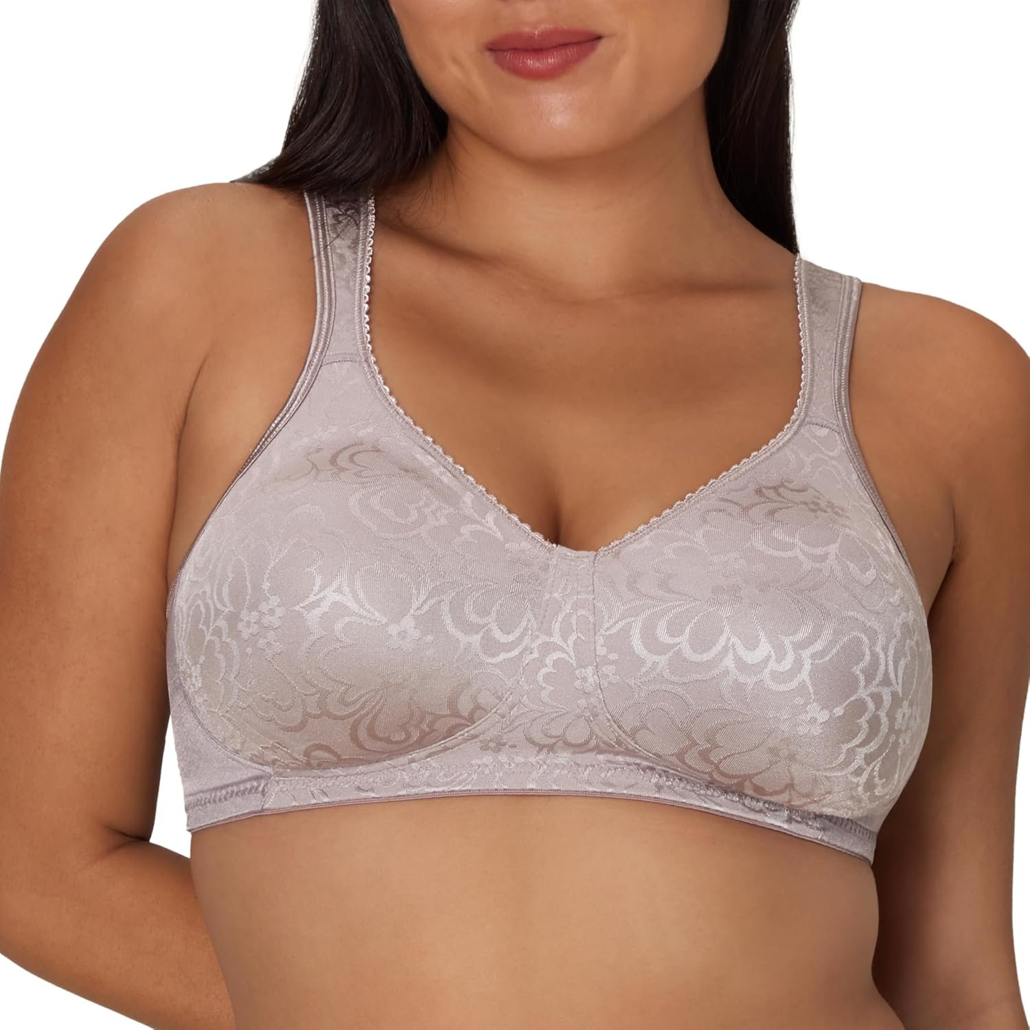 PLAYTEX 18-Hour Ultimate Lift Wireless Bra, Wirefree Bra with Support, Full-Coverage Wireless Bra for Everyday Comfort, Warm Steel, 44D